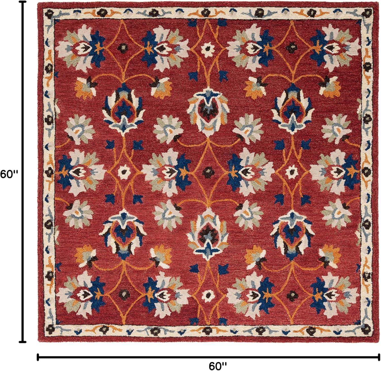 Micro-Loop MLP383 Hand Tufted Area Rug - Rust/Blue - 5'x5' - Safavieh.