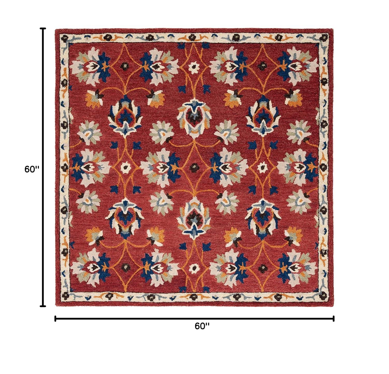 Micro-Loop MLP383 Hand Tufted Area Rug - Rust/Blue - 5'x5' - Safavieh.