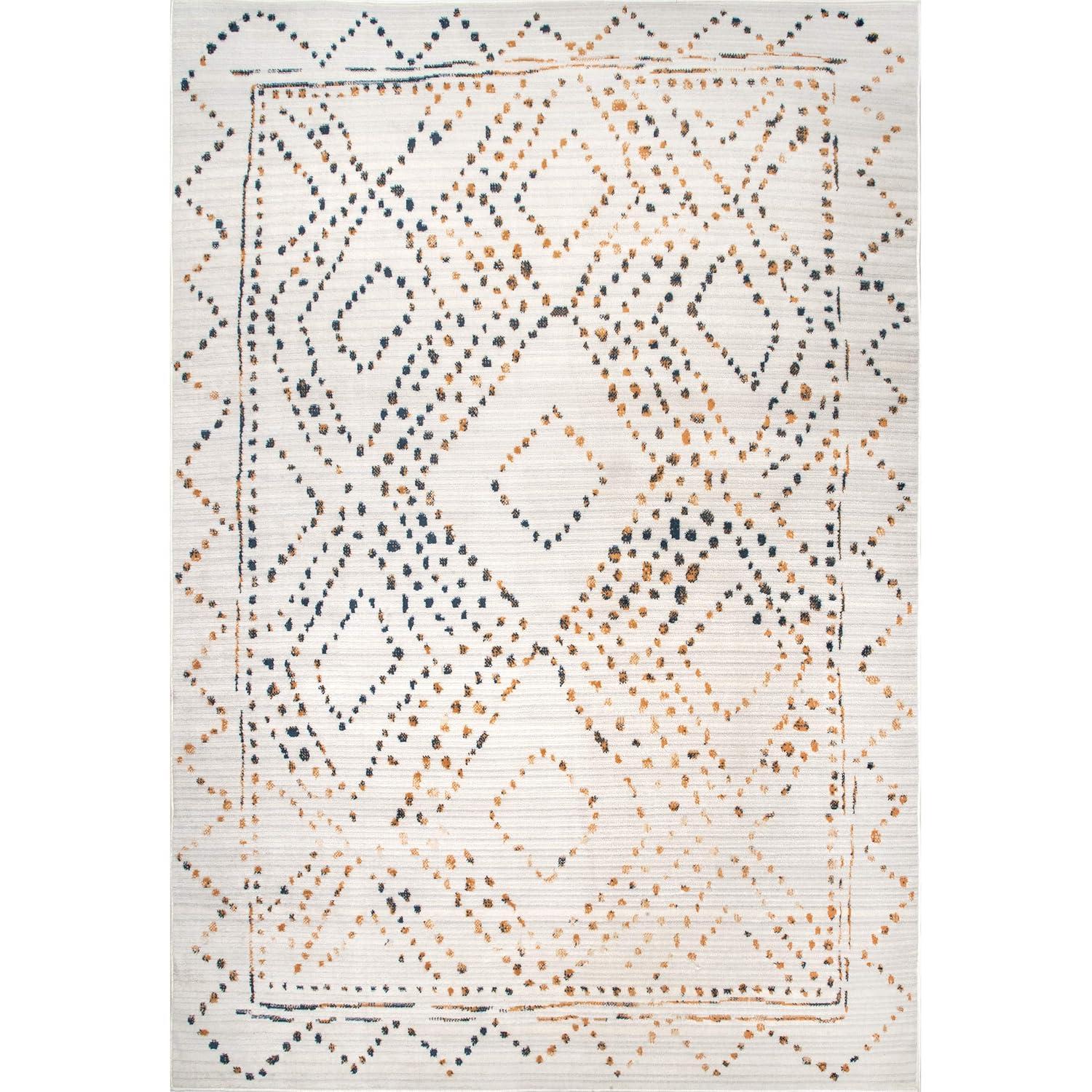 Nuloom Mila Moroccan 8x10 Indoor Area Rug for Living Room Bedroom Dining Room Kitchen, Beige/Ivory