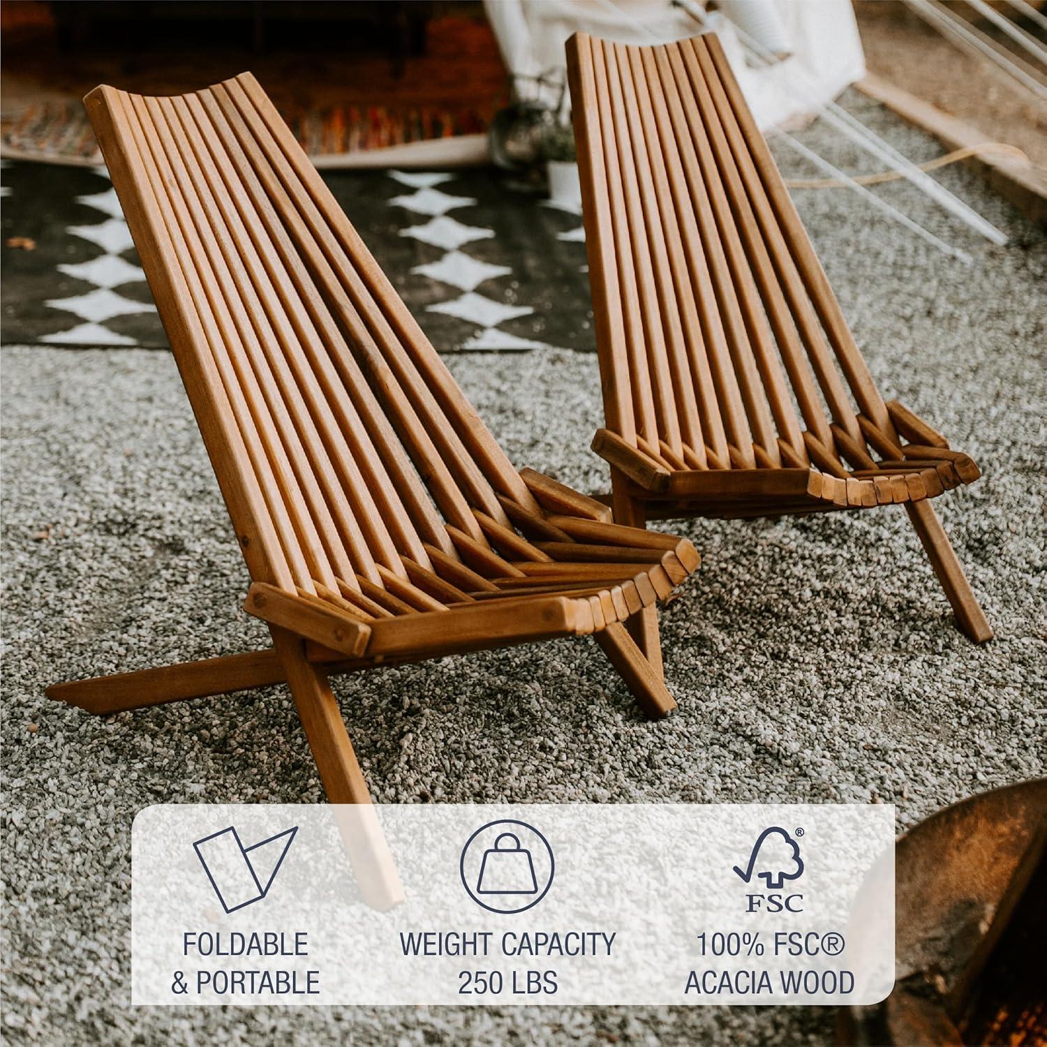 CleverMade Tamarack Folding Wooden Outdoor Chair, Cinnamon (Assembled)