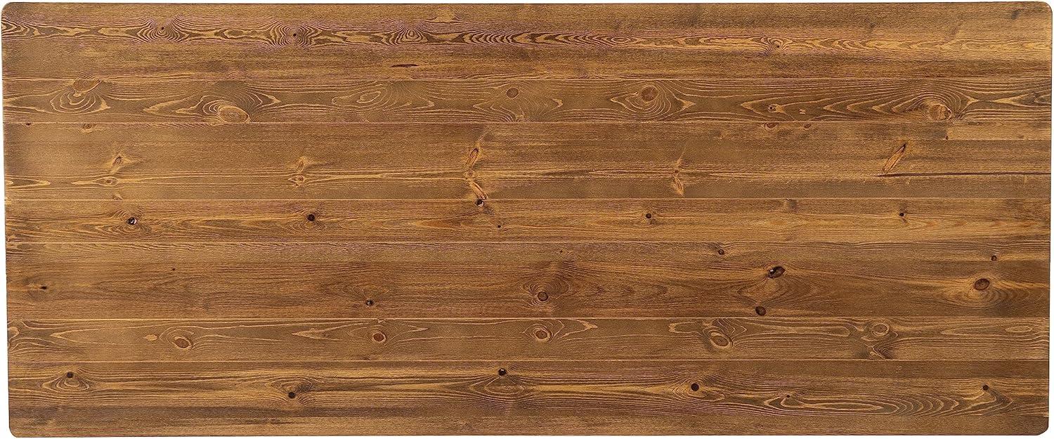 Taylor & Logan 84"x40" Hamish Rectangular Dining Table Brown: Seats Up to 8, Wood Frame, 1-Year Warranty