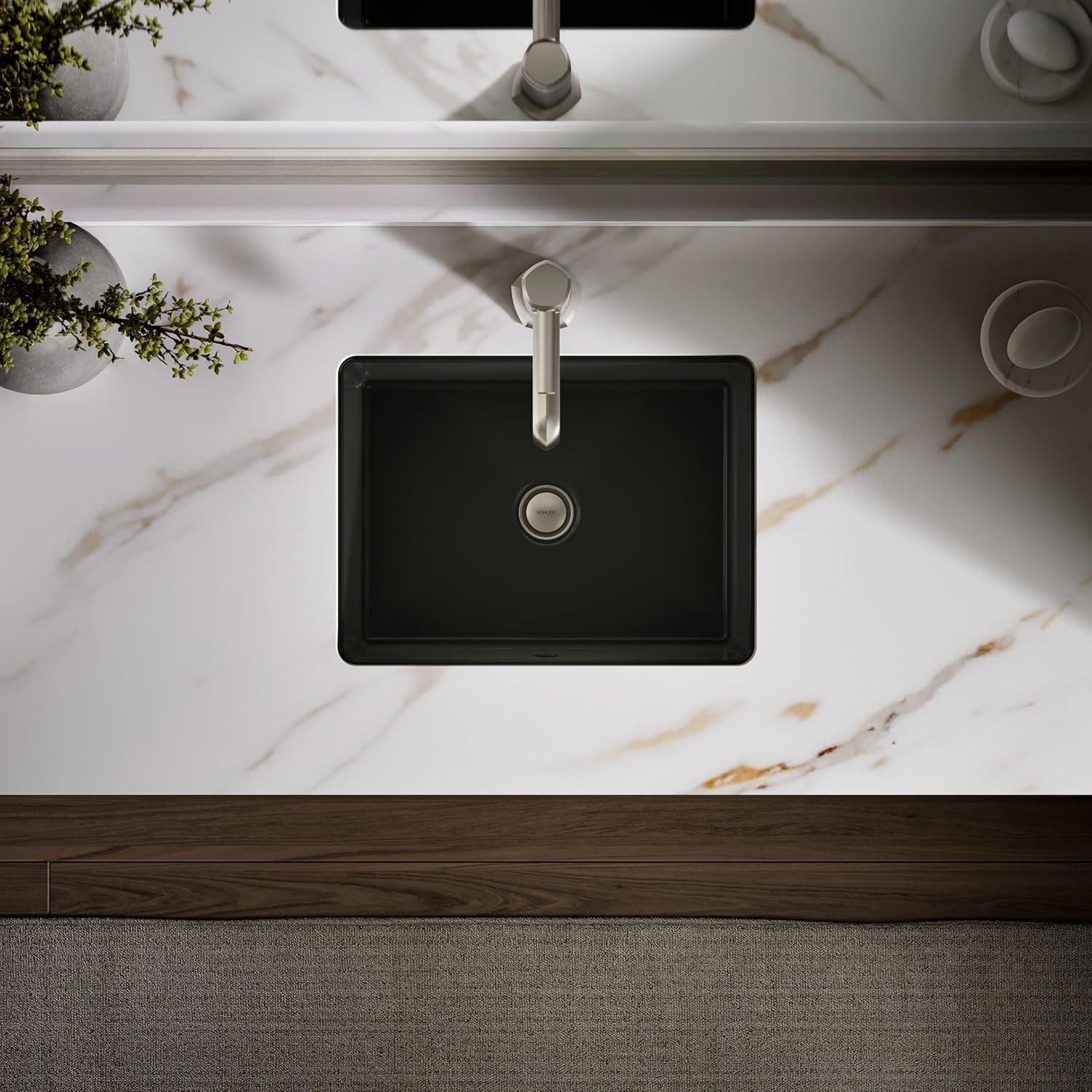 Verticyl 17" Rectangular Under-Mount Bathroom Sink with Overflow Drain