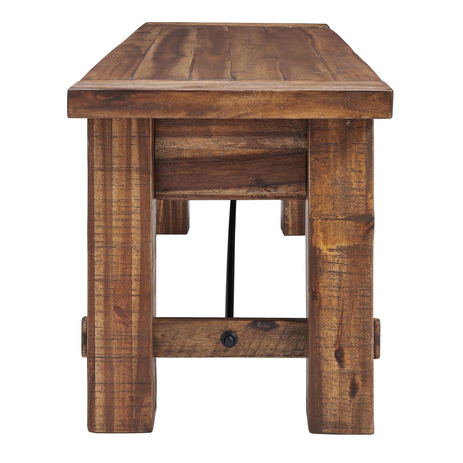Durango Wood Entryway/Dining Bench Dark Brown - Alaterre Furniture: Industrial Accent, 60" Long