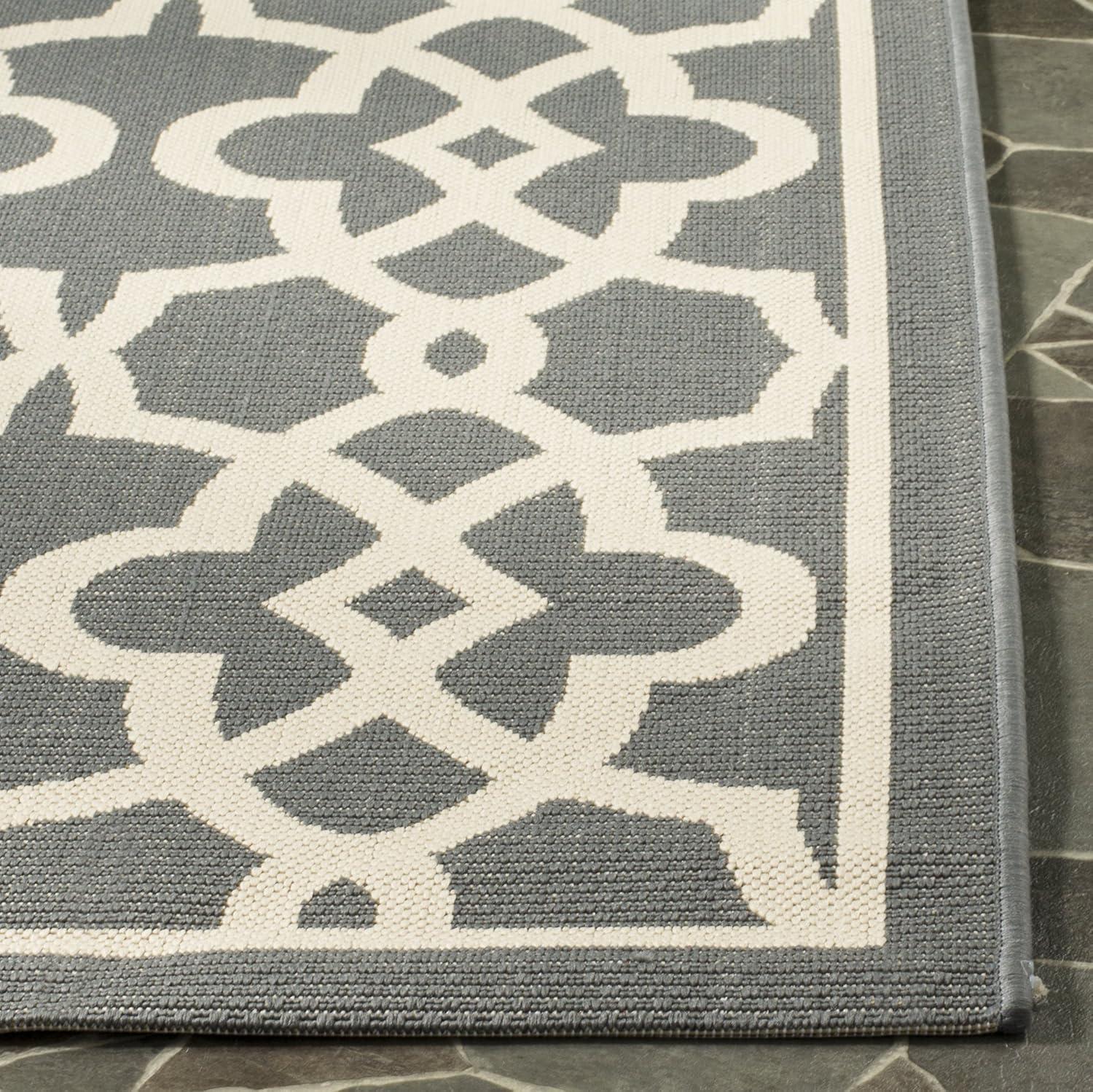 SAFAVIEH Courtyard Carlos Oriental Indoor/Outdoor Area Rug, Grey/Beige, 2'7" x 5'