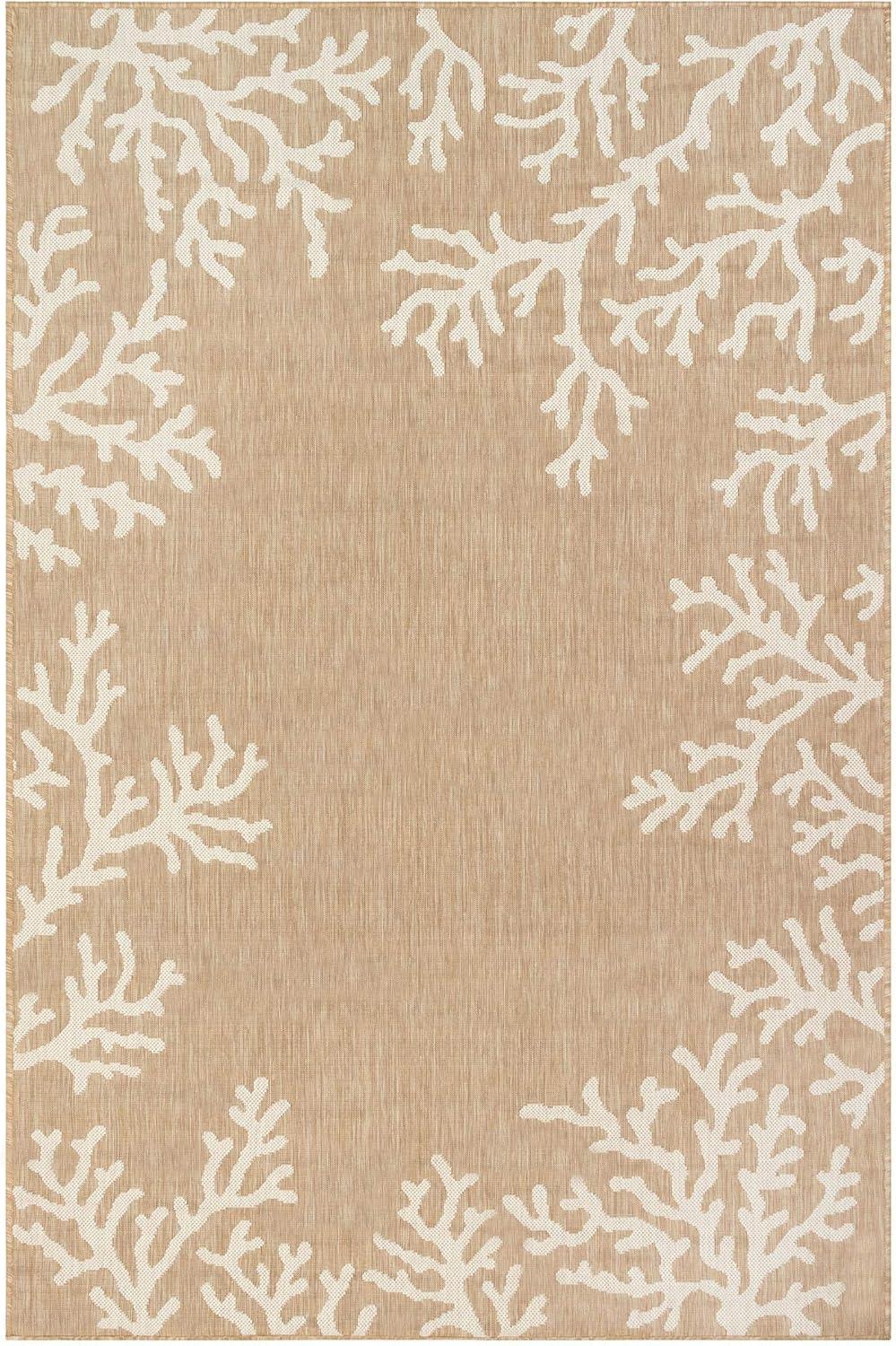 Liora Manne Carmel Coral Border Indoor/Outdoor Rug Sand 7'10" x 9'10"