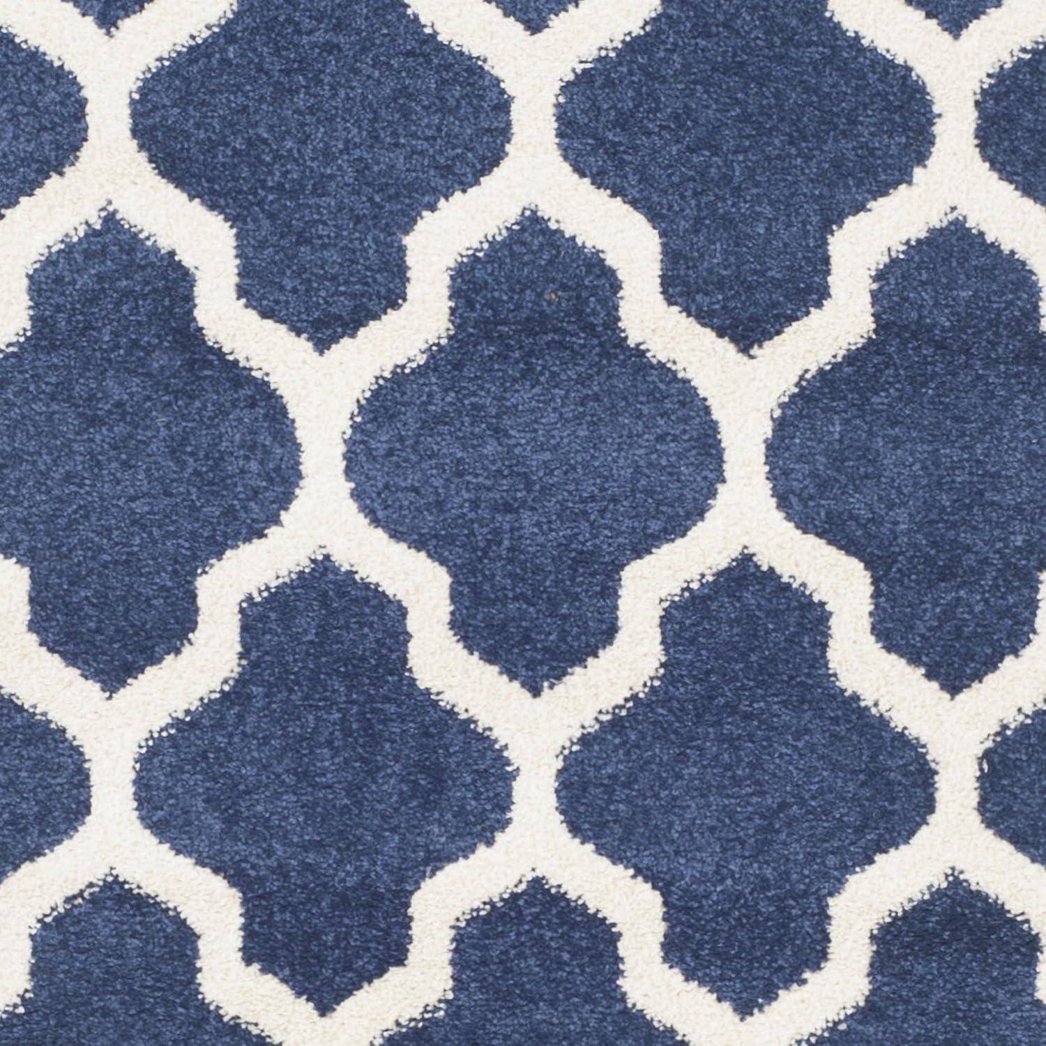 Amherst AMT420 Power Loomed Indoor Runner Rug - Navy/Beige - 2'3"x11' - Safavieh