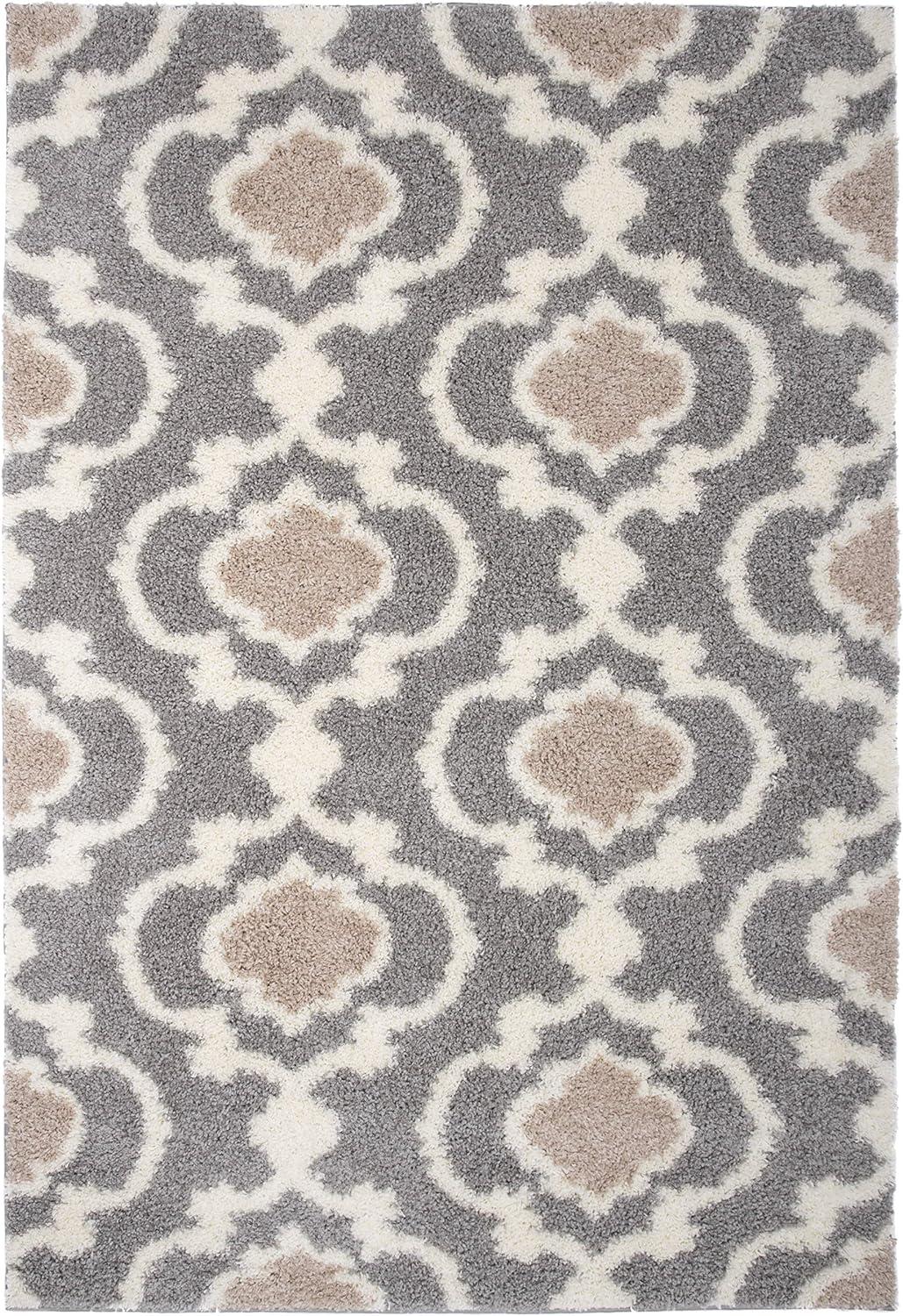 World Rug Gallery Cozy Moroccan Trellis Shag Area Rug