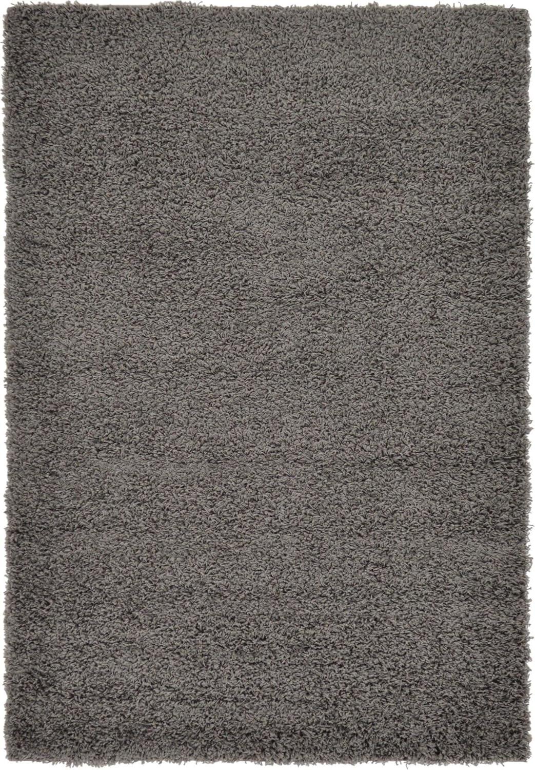 Unique Loom 4' 1 x 6' 1 Solid Shag Graphite Gray Area Rug
