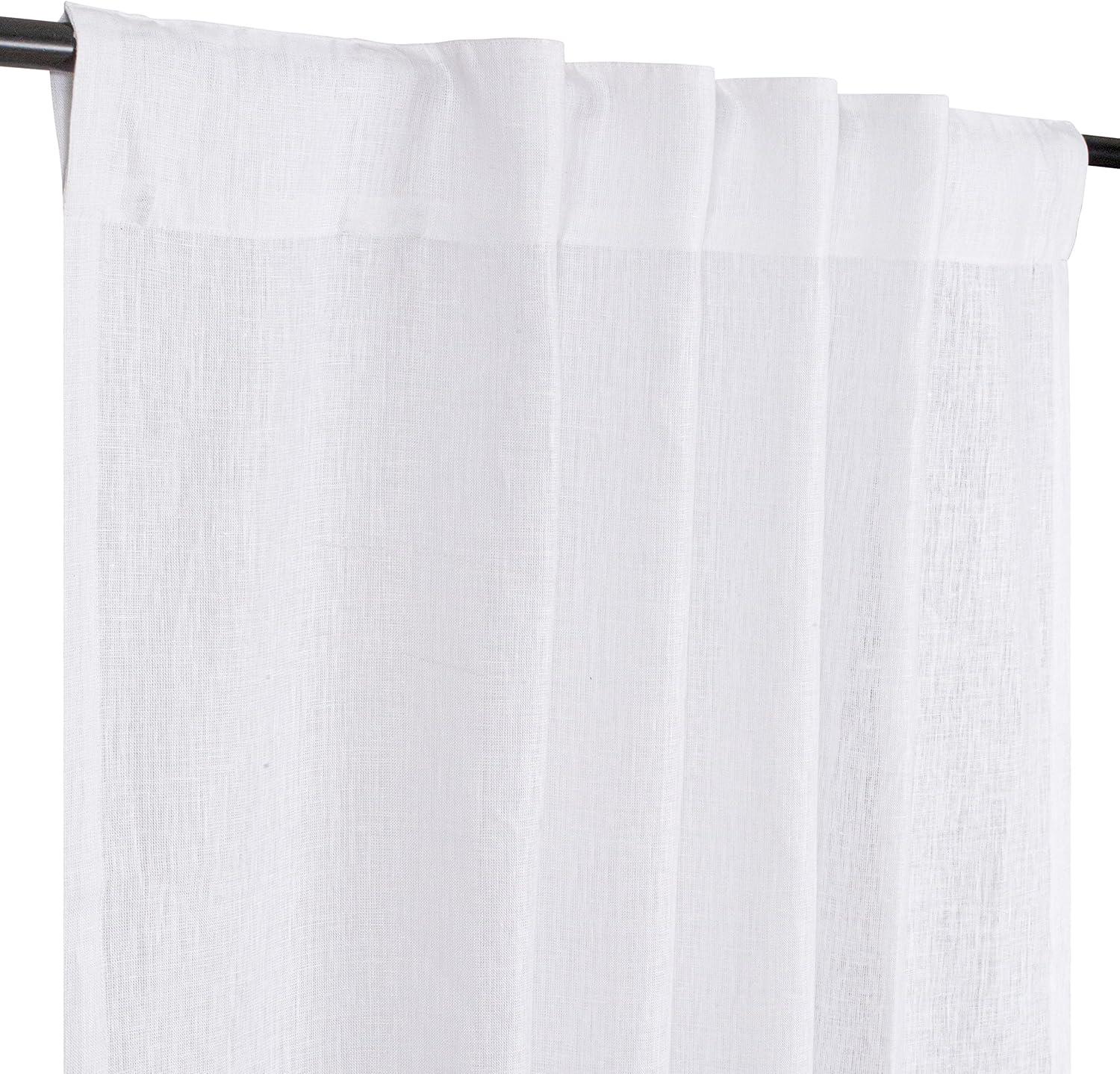 Bedding Craft Farmhouse Curtains 50x84 inch White Textured Slub Tab Top Window Panels for Bedroom Living Room Modern Rustic Country Home Décor Elegant Drapes