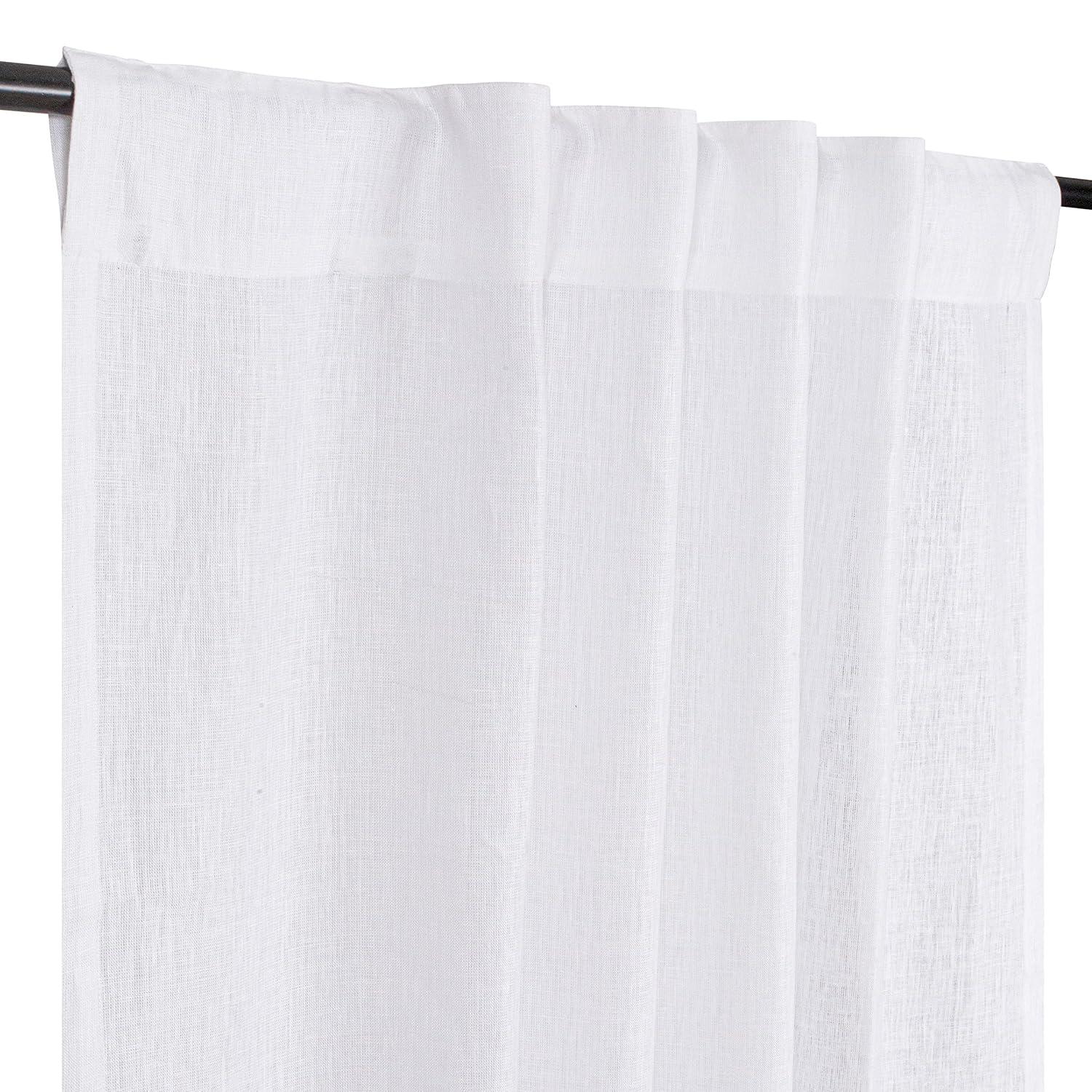 Bedding Craft Farmhouse Curtains 50x84 inch White Textured Slub Tab Top Window Panels for Bedroom Living Room Modern Rustic Country Home Décor Elegant Drapes