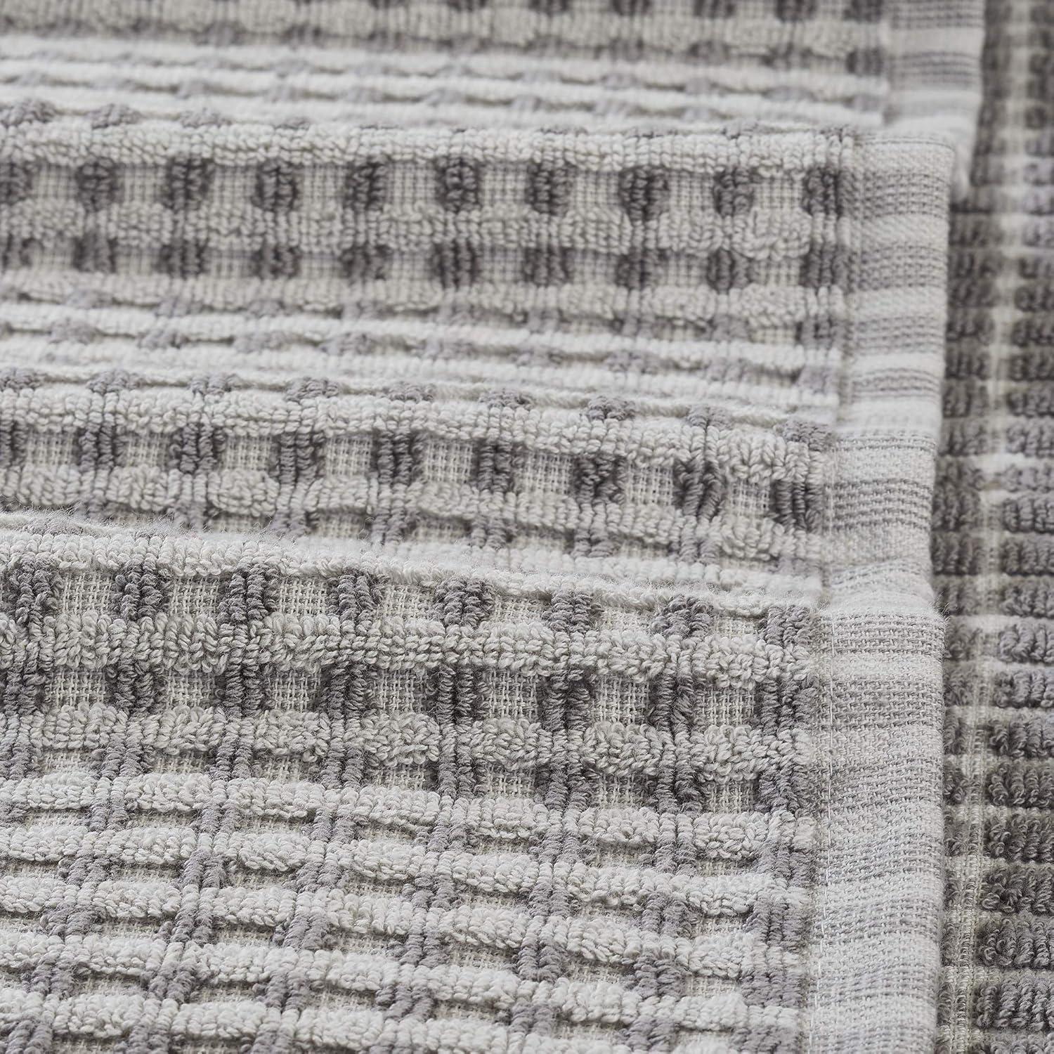 Modern Threads 6 Piece Yarn Dyed Jacquard Towel Set, Cobblestone.