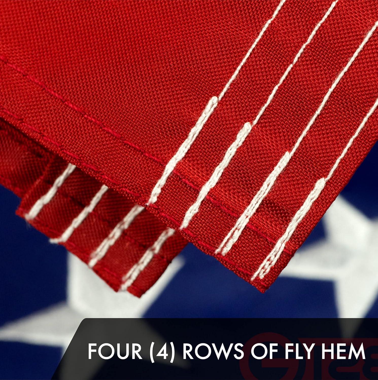 G128 Combo Pack: American USA Flag 4x6 Ft & Texas TX State Flag 4x6 Ft | Both ToughWeave Series Embroidered 300D Polyester, Embroidered Design, Indoor/Outdoor, Brass Grommets