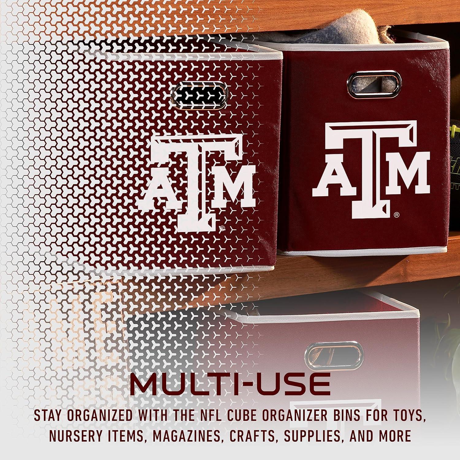 West Virginia University Navy Blue Cotton Fabric Storage Cube