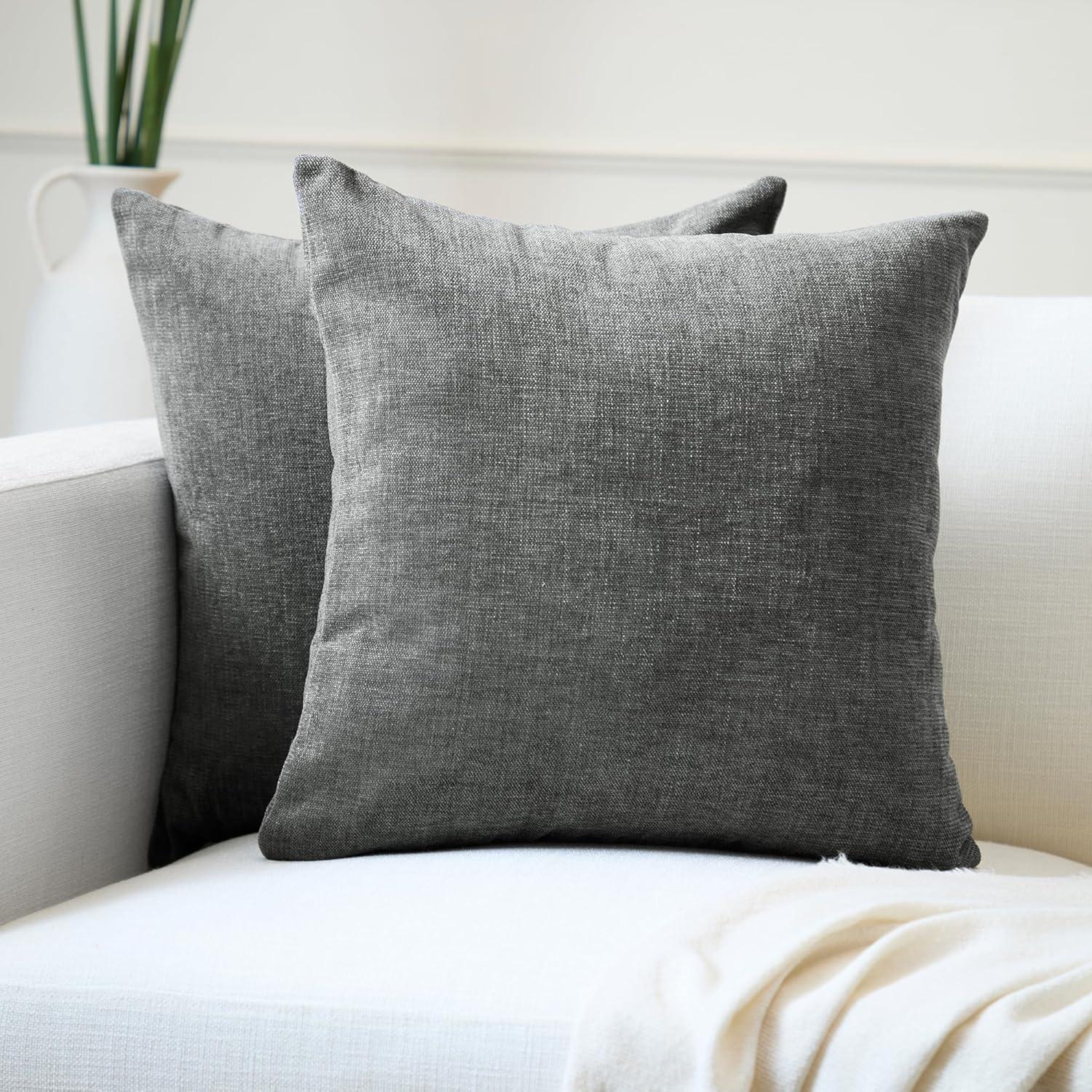 Topfinel Square Chenille Pillow Cover (Set of 2)