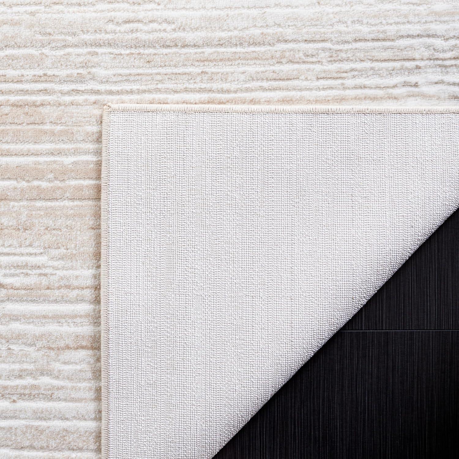SAFAVIEH Hanna Trinity Striped Area Rug, Ivory/Beige, 5'3" x 7'6"