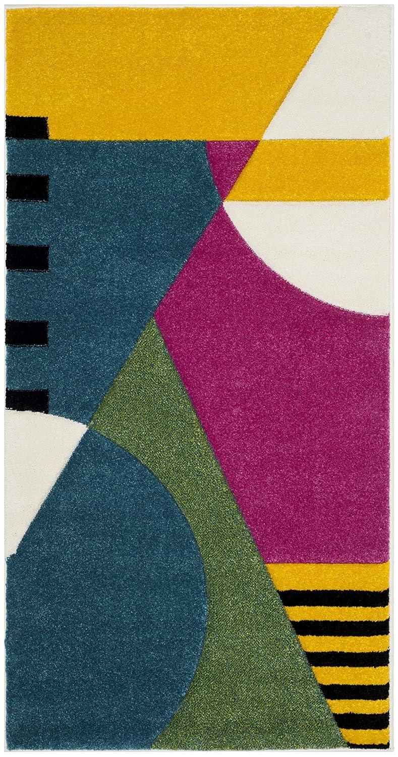 Hollywood HLW706 Machine Made Accent Rug - 2'3"x4' - Peacock Blue/Fuchsia - Safavieh