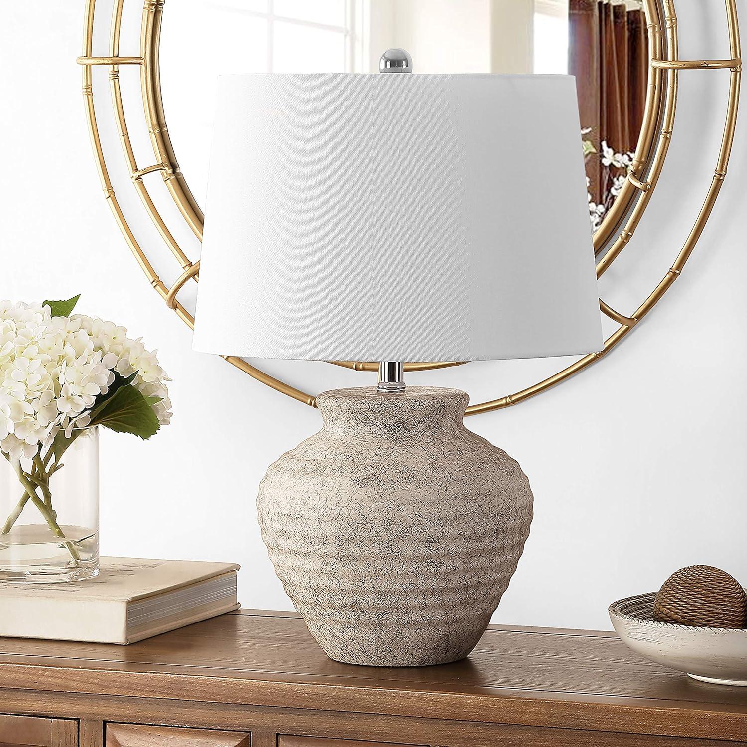 Ledger Ceramic Table Lamp - Light Grey - Safavieh.