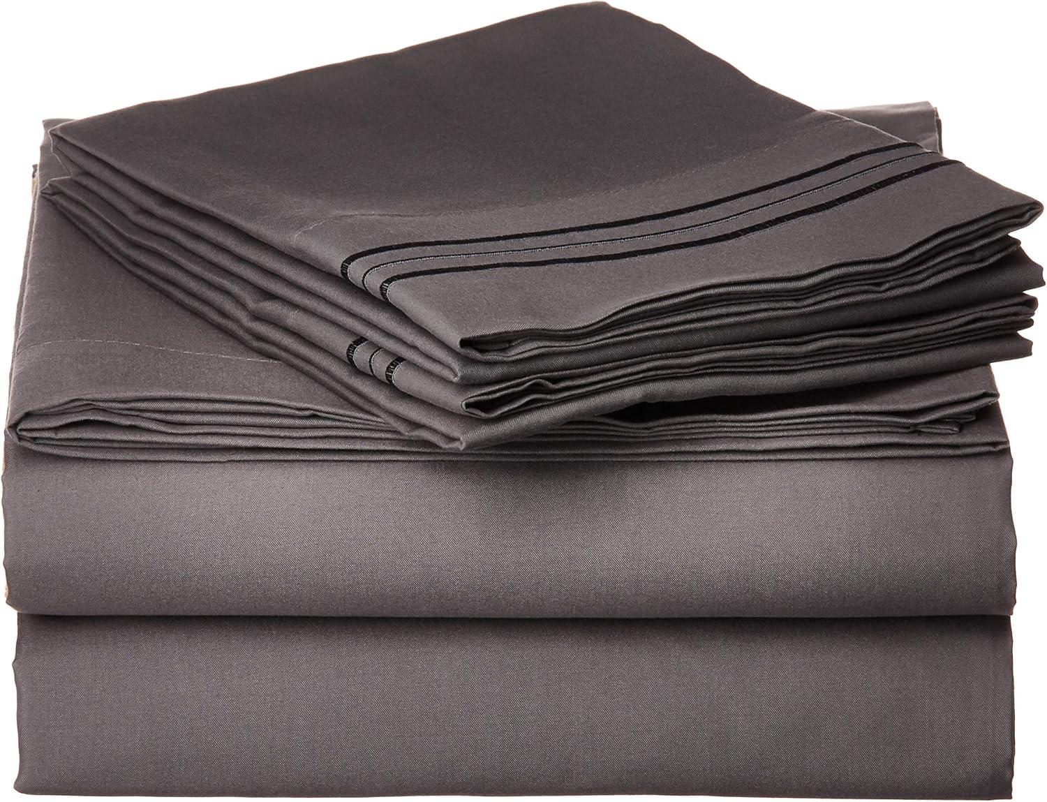 Luxury Grey Full 1800 Series Microfiber 4-Piece Bed Sheet Set