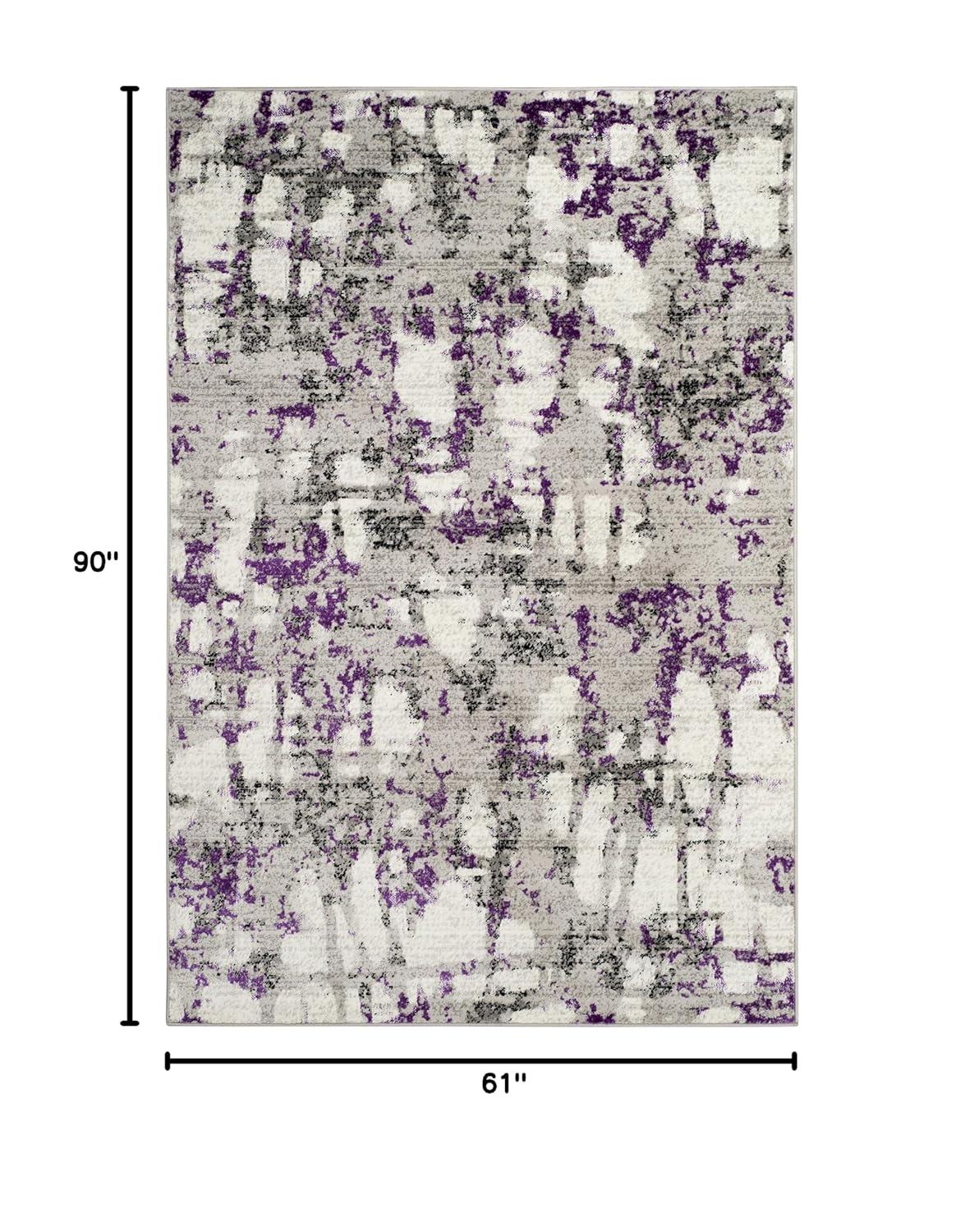 Skyler SKY193 Power Loomed Indoor Area Rug - Grey/Purple - 5'1"x7'6" - Safavieh
