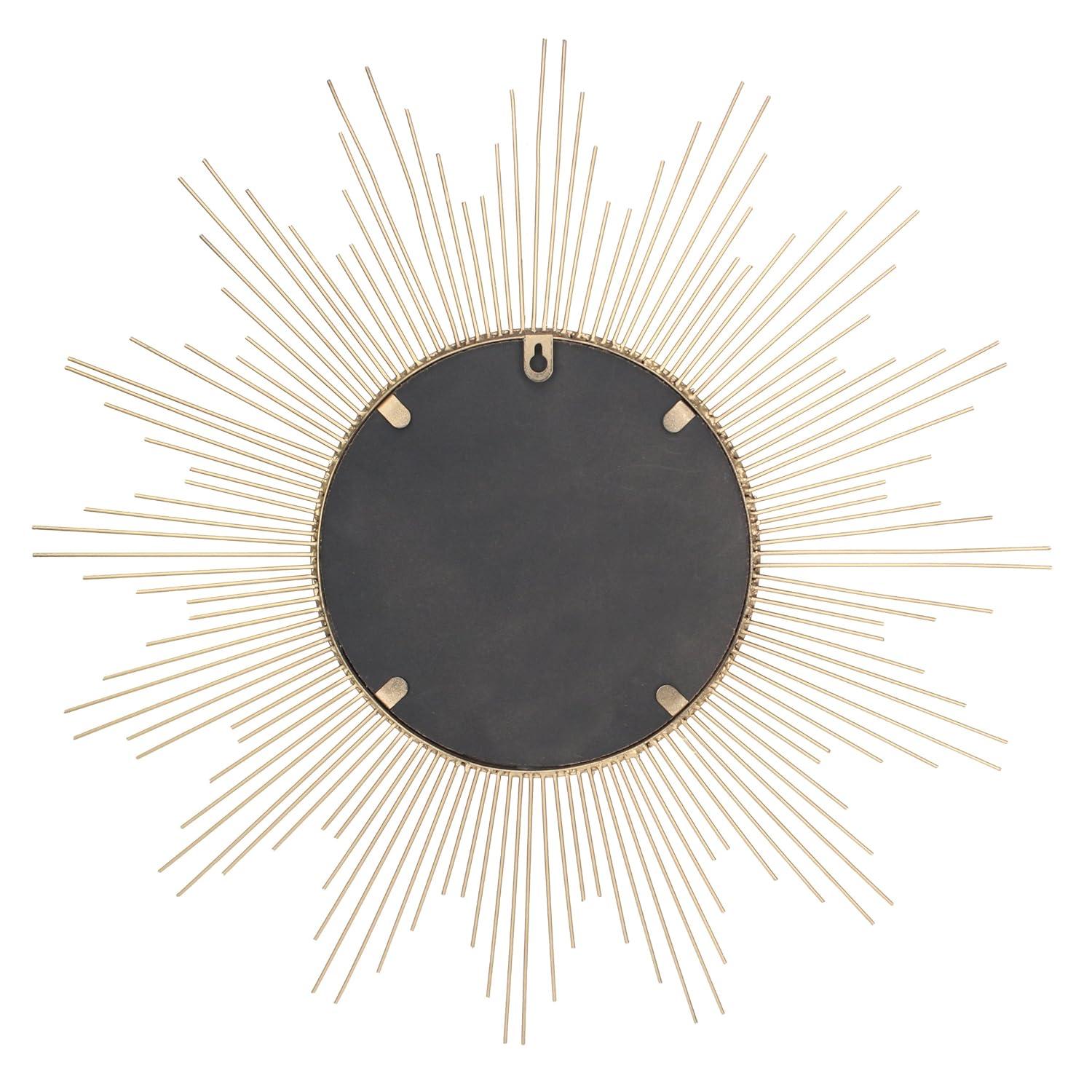 23" Metal Sunburst Wall Mirror Gold - Stonebriar Collection: Antique Finish, Boho Style, Easy to Install