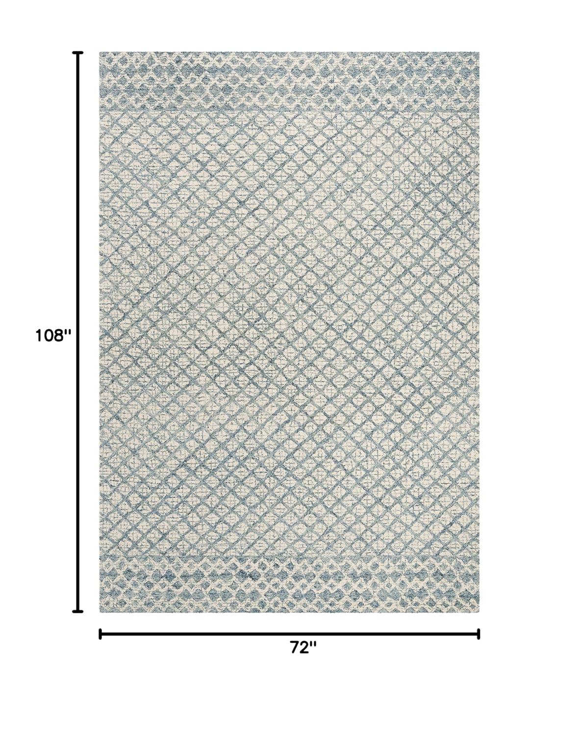 Abstract ABT203 Handmade Indoor Area Rug - Blue/Ivory - 6'x9' - Safavieh