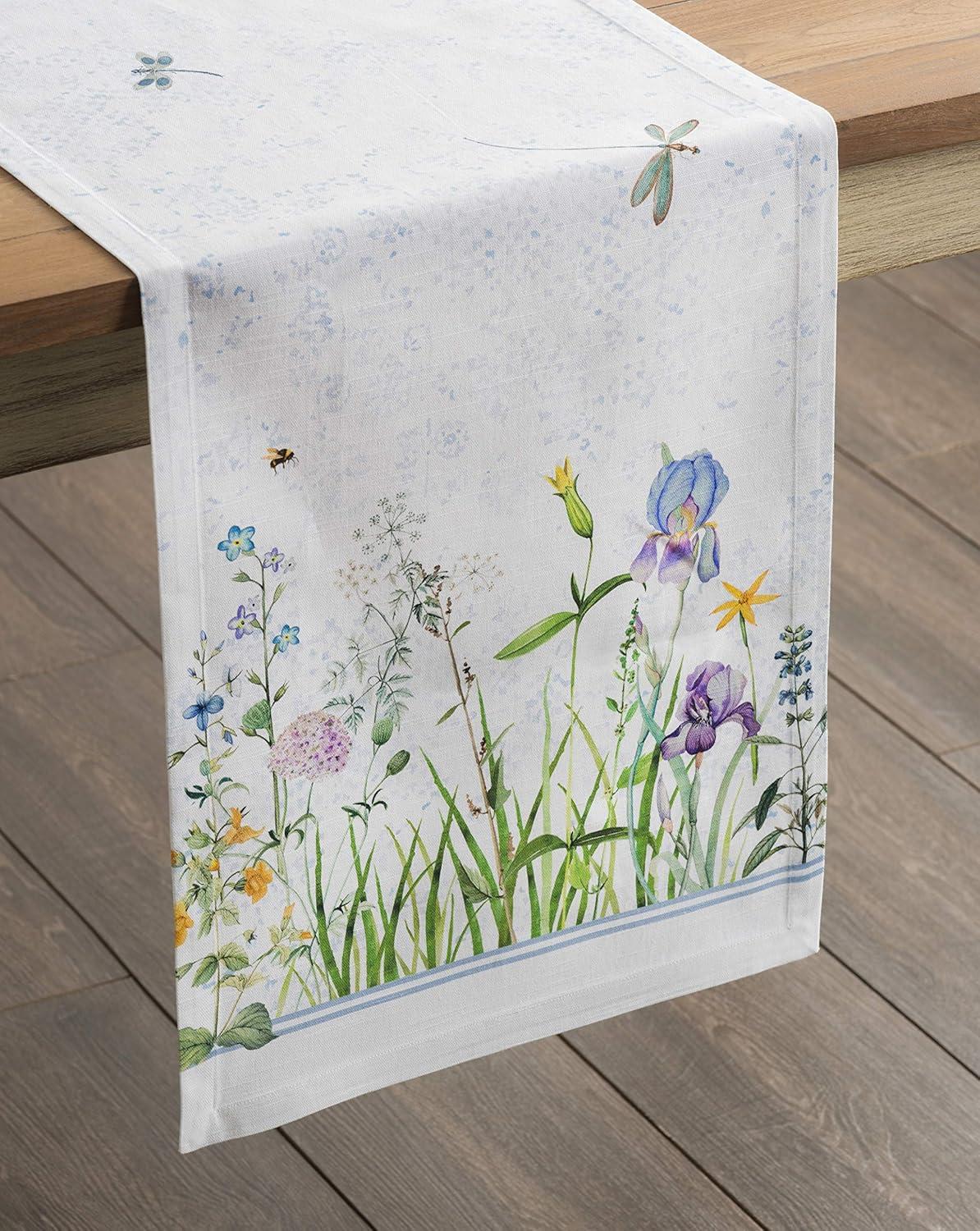 Floral Meadow 14.5" x 108" Cotton Table Runner