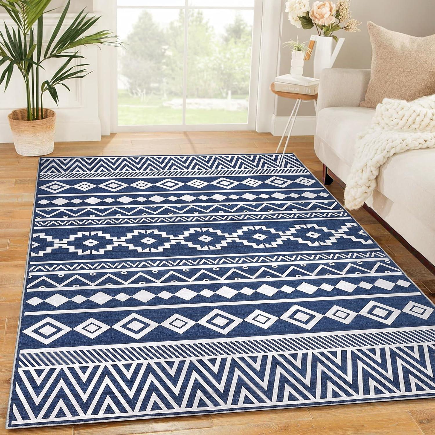 Union Rustic Soft Area Rug, Anti Slip, Washable, Pet Friendly, Boho Modern Carpet for Living Room Bedroom