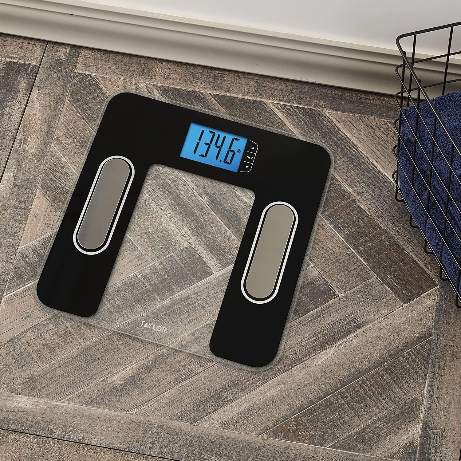 Black and White Digital Body Analysis Scale with LCD Display