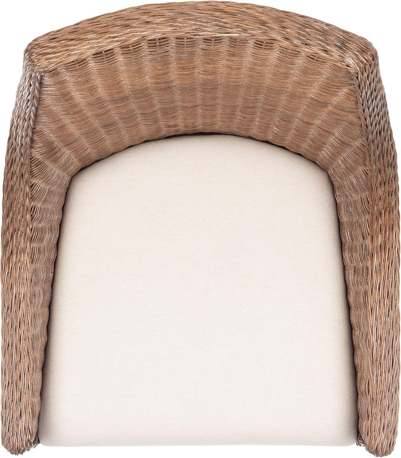 SAFAVIEH Franco Sloping Chairs, Brown/Natural/White (24.3 in. W x 23.5 in. D x 32.3 in. H)