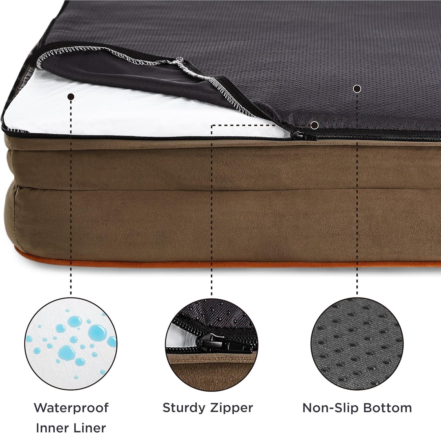 Small Orthopedic Waterproof Dog Bed with Bolster