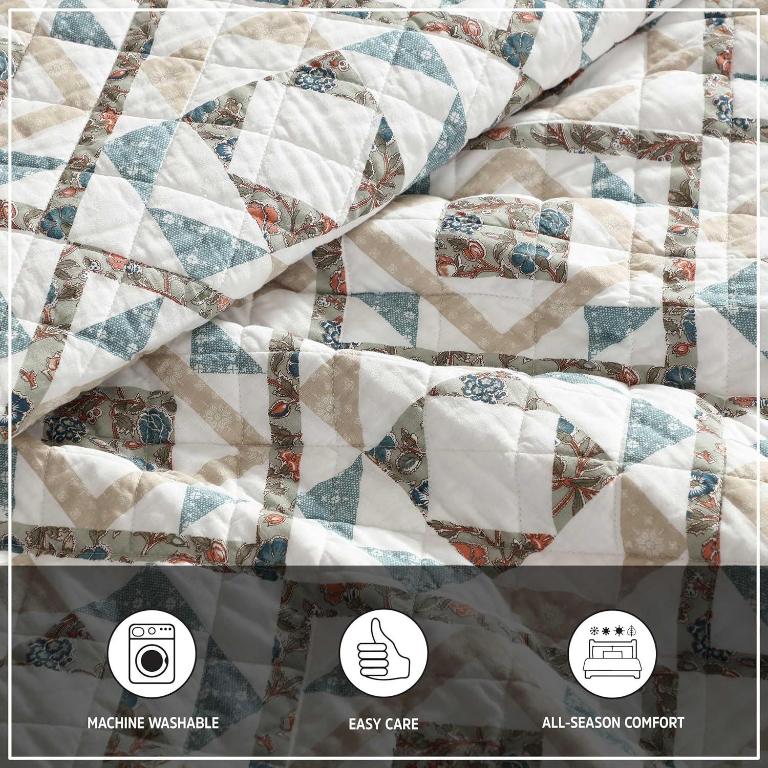 Wrangler Wrangler Annie Blue Cotton Reversible Quilt Set