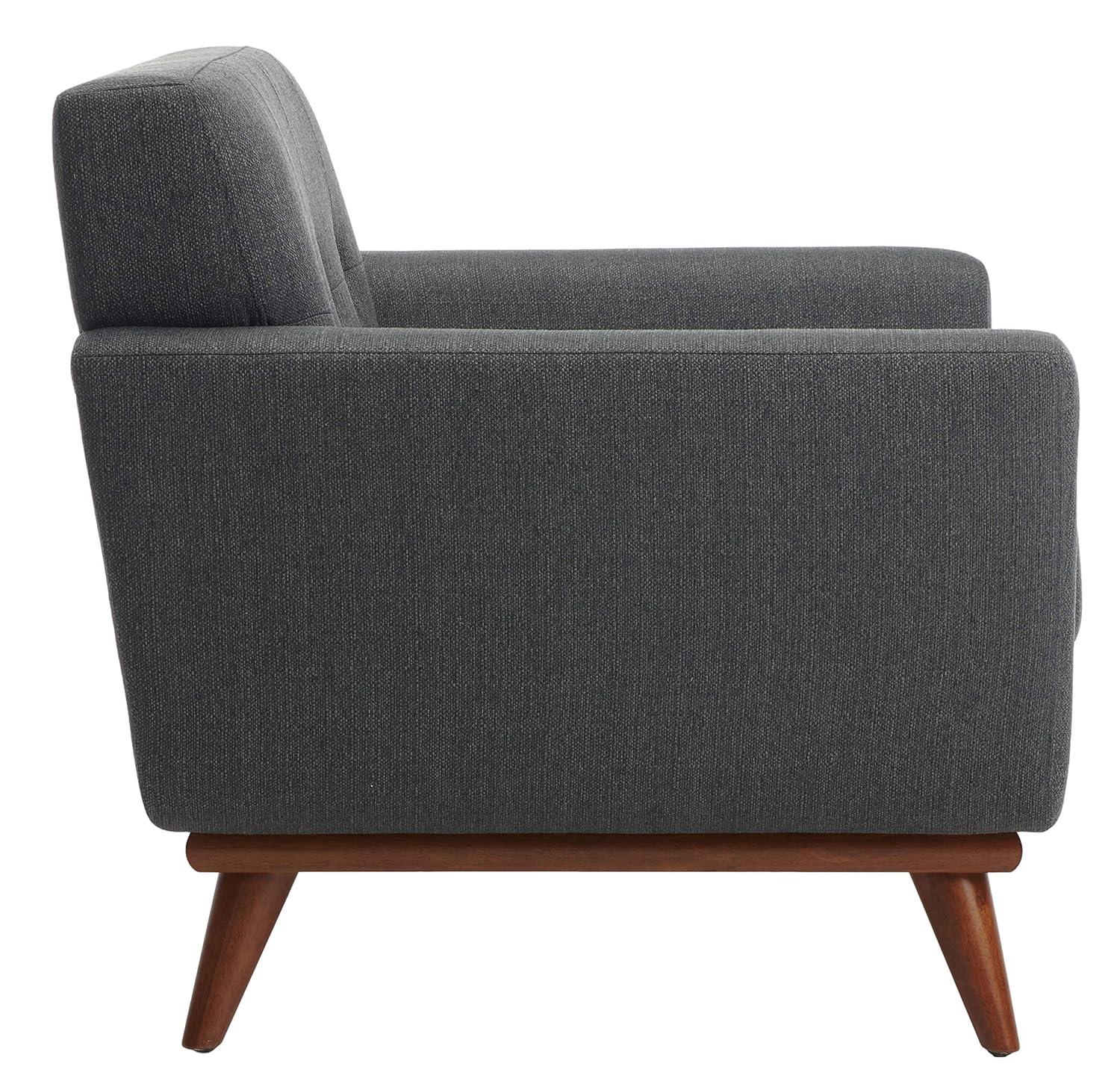 Opal Linen Tufted Arm Chair - Dark Teal - Safavieh