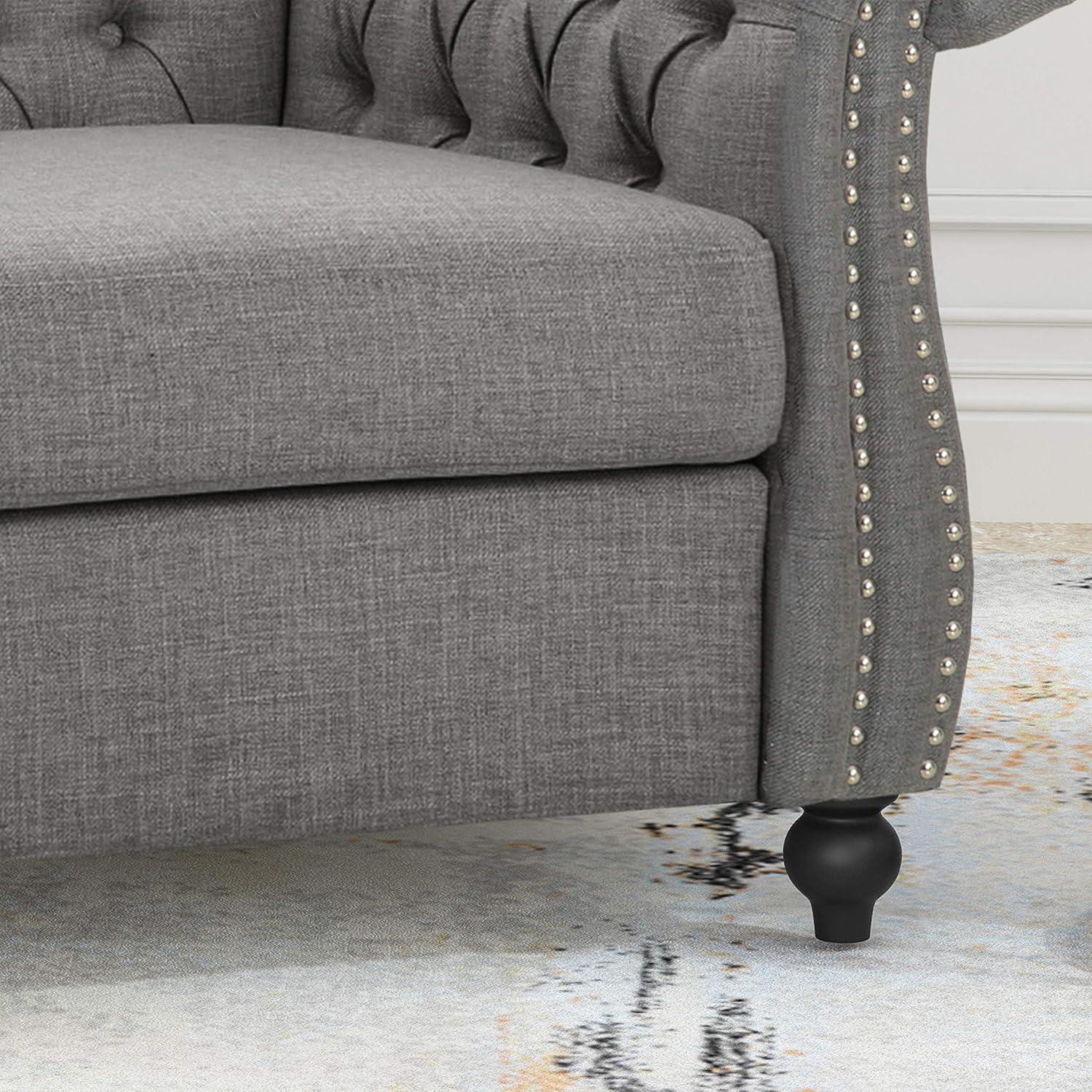Westminster Chesterfield Club Chair Dark Gray - Christopher Knight Home: Elegant Upholstered Reading Seat