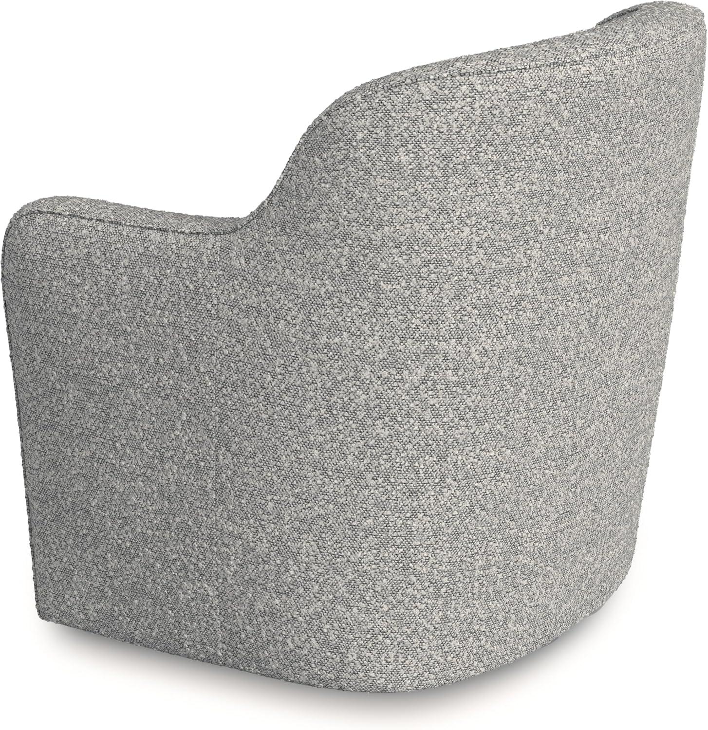 HomePop Upholstered Swivel Accent Chair White/Gray Boucle