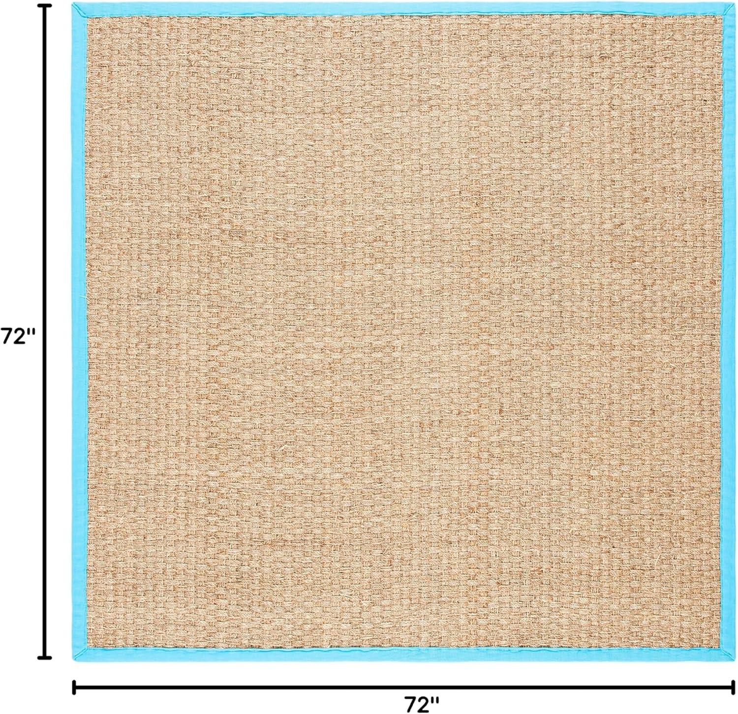 Natural Fiber NF114 Power Loomed Indoor Area Rug - Natural/Turquoise - 6'x6' - Safavieh