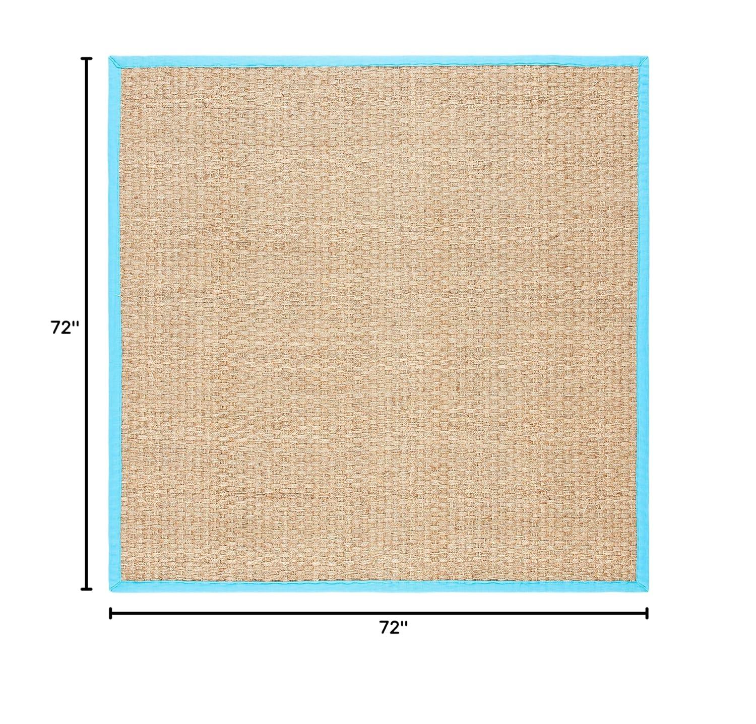 Natural Fiber NF114 Power Loomed Indoor Area Rug - Natural/Turquoise - 6'x6' - Safavieh