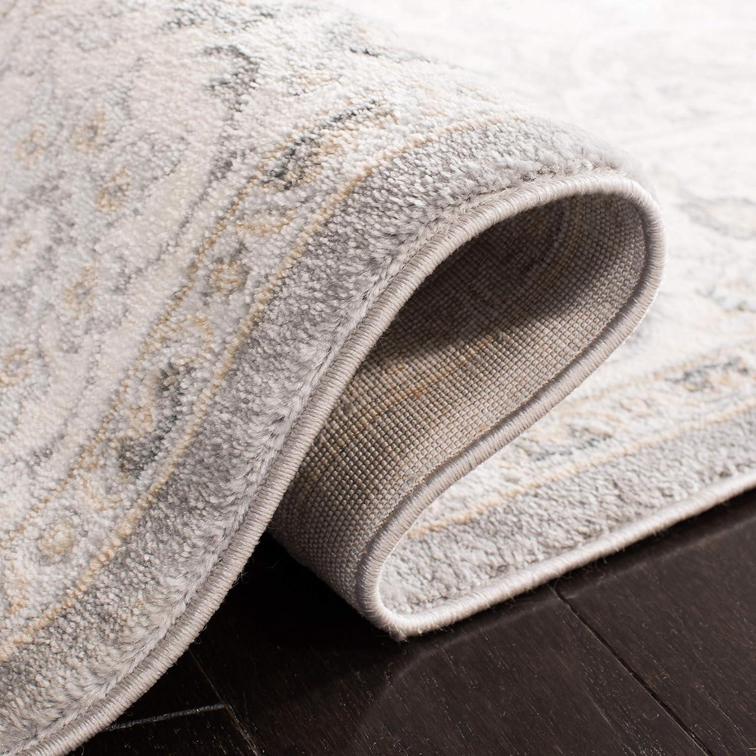 Isabella ISA912 Power Loomed Area Rug - Grey/Dark Grey - 4'x6' - Safavieh.