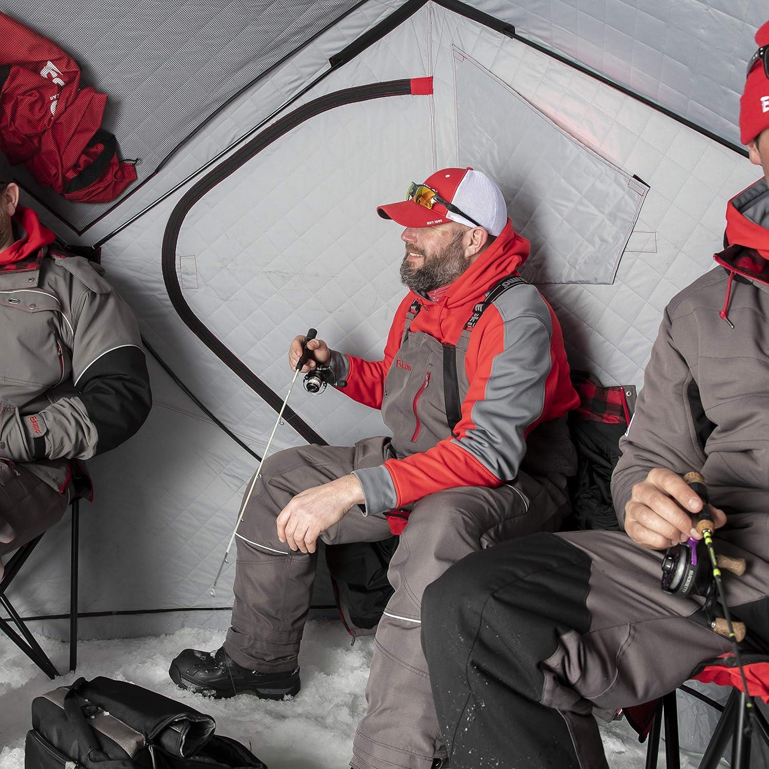 FatFish 949iG Red and Gray 4-Person Insulated Pop-Up Ice Shelter