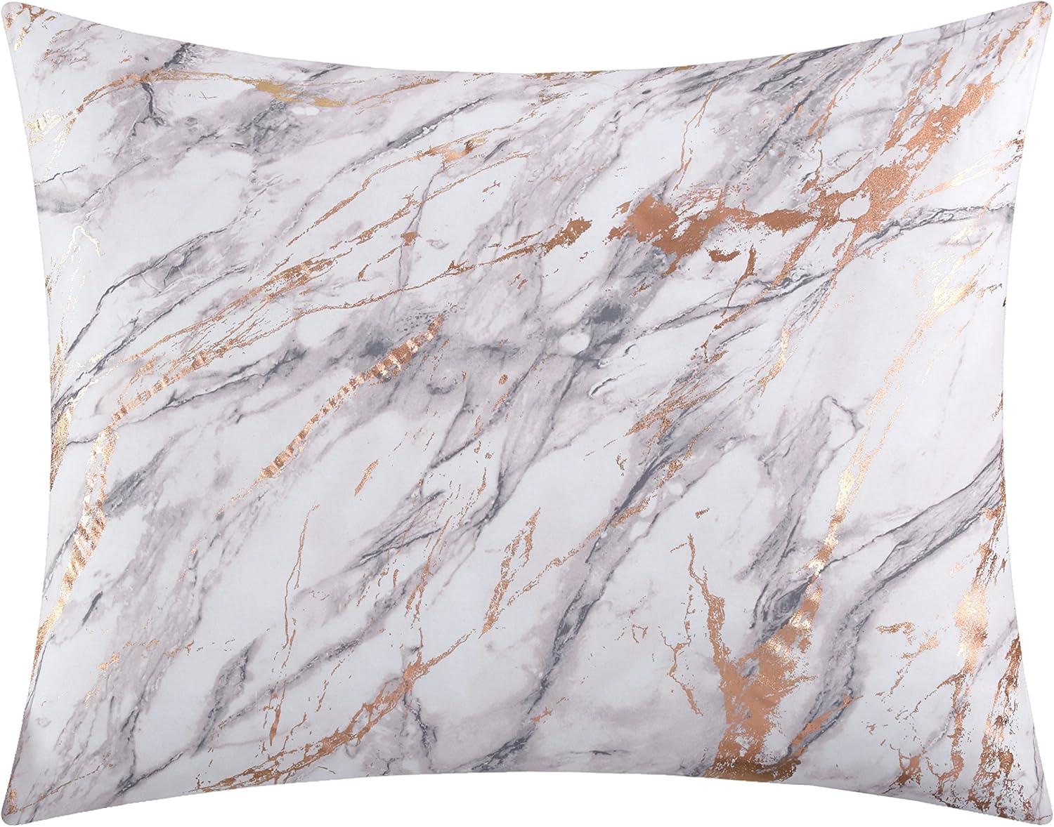 Pop Shop Marble Comforter Set, Twin, Rose Gold T