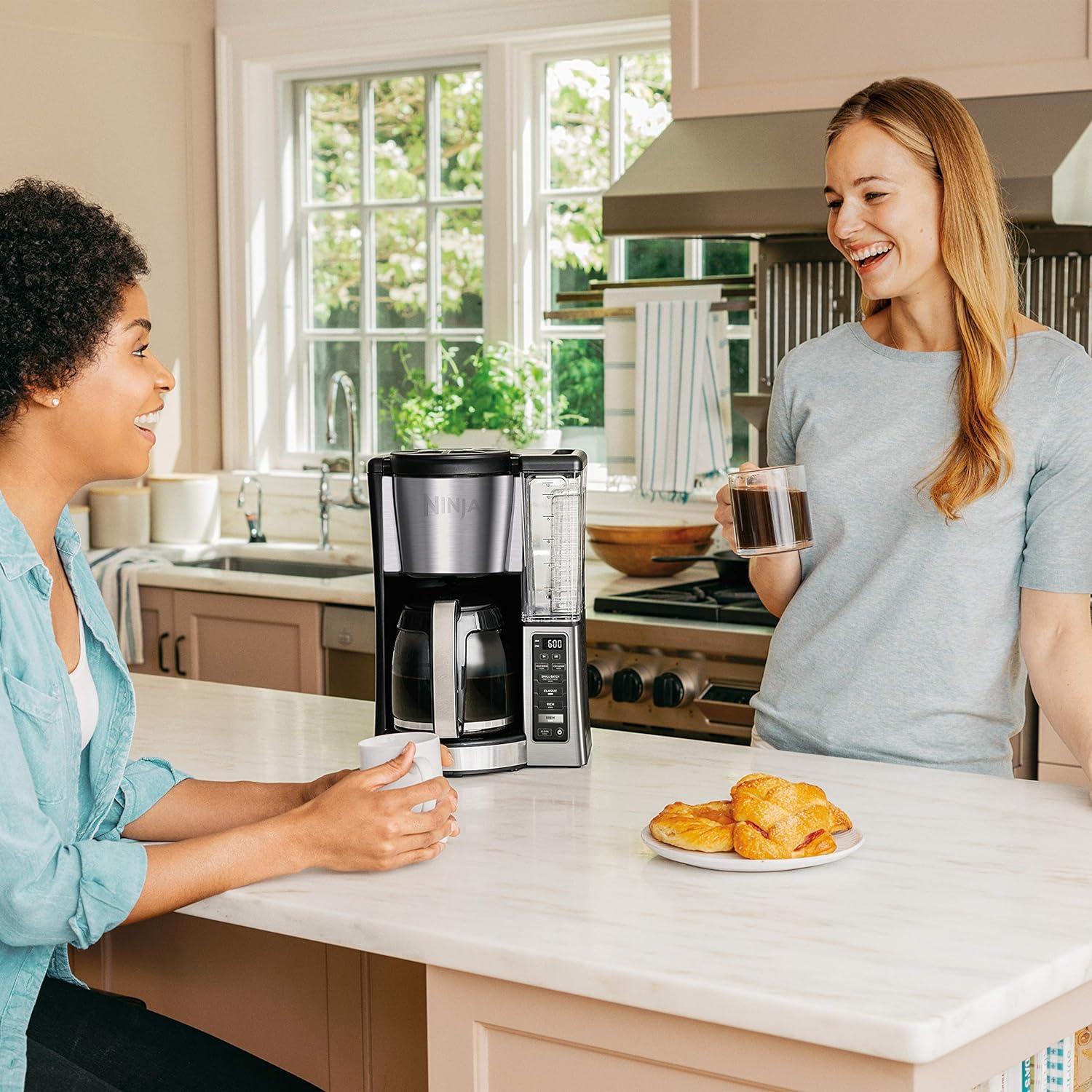 Ninja® 12-Cup Programmable Coffee Brewer, 2 Brew Styles, Adjustable Warm Plate, 60oz Water Reservoir, Delay Brew - Black/Stainless Steel