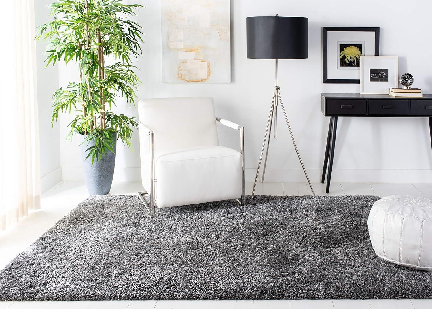 Fontana Shag 800 FNT800 Power Loomed Indoor Area Rug - Silver - 5'3"x7'6" - Safavieh