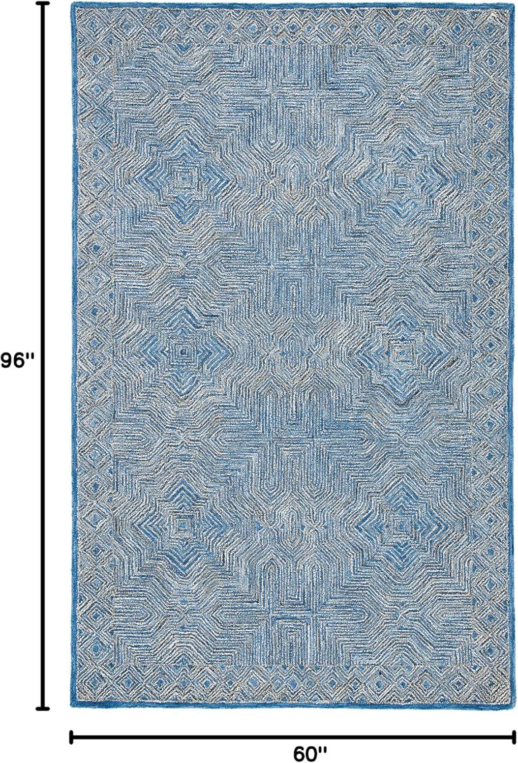 Micro-Loop MLP975 Hand Tufted Area Rug - Blue - 5'x8' - Safavieh.