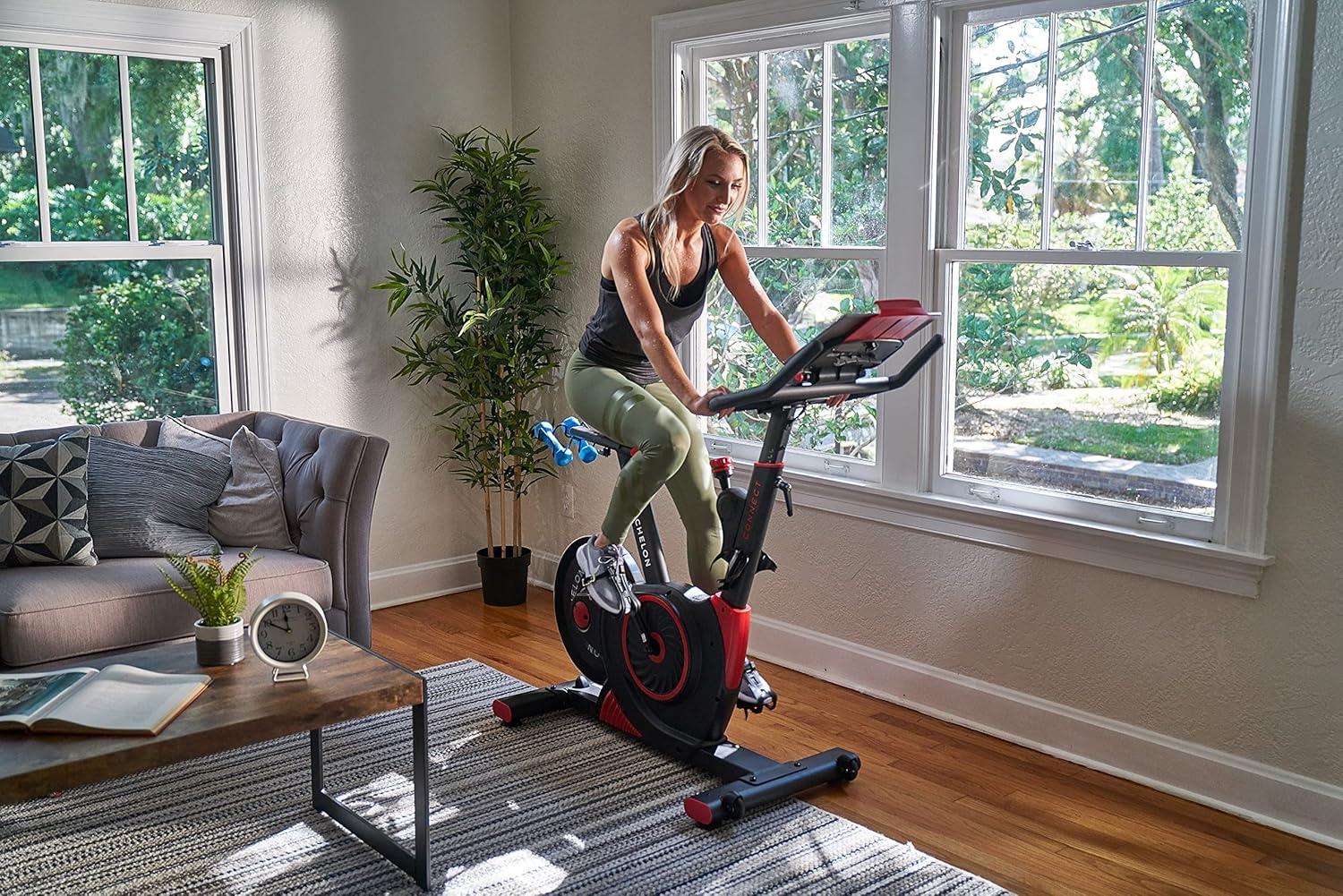 Echelon EX3 Smart Fitness Bike with Small Footprint, Red + 30-Day Free Membership