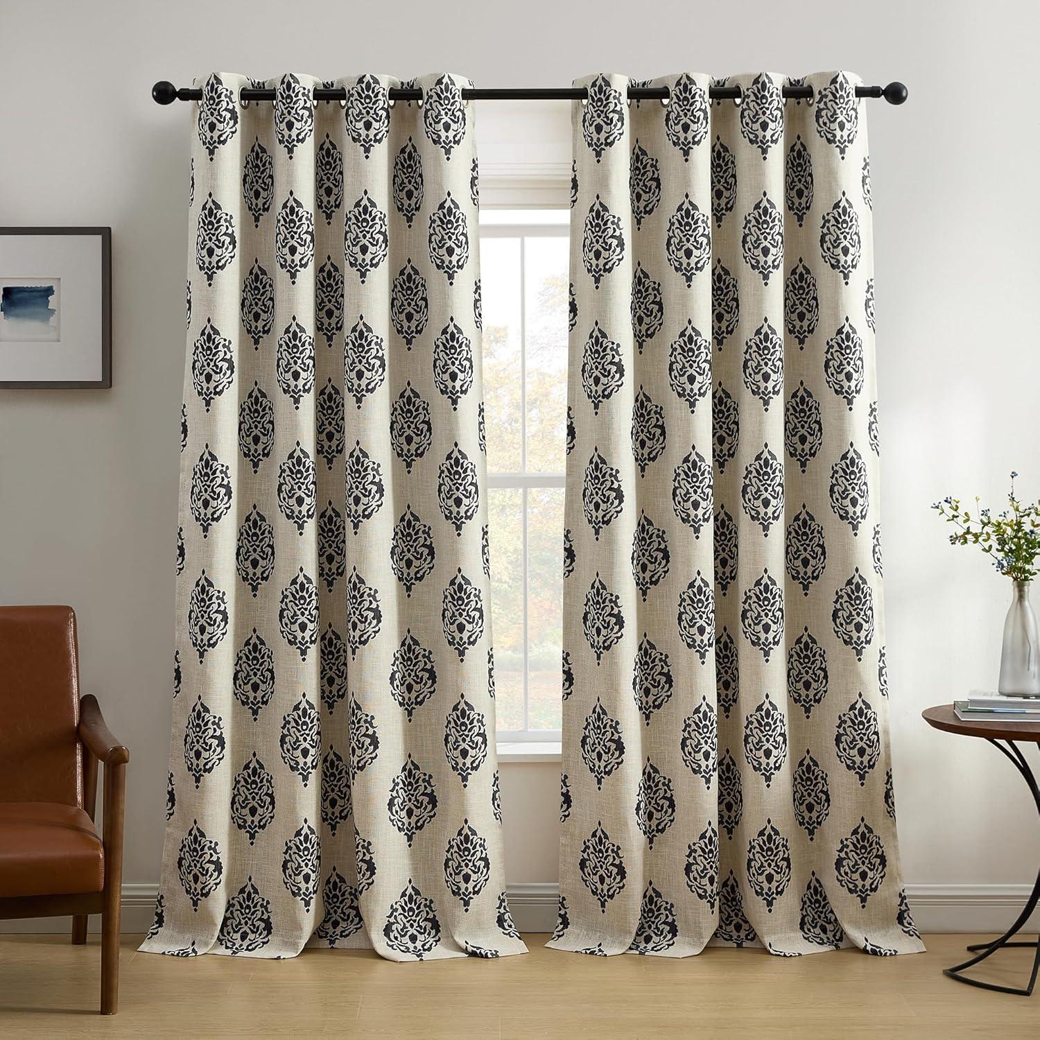Blanford Medallion Print Room Darkening Thermal Grommet Top Single Curtain Panel