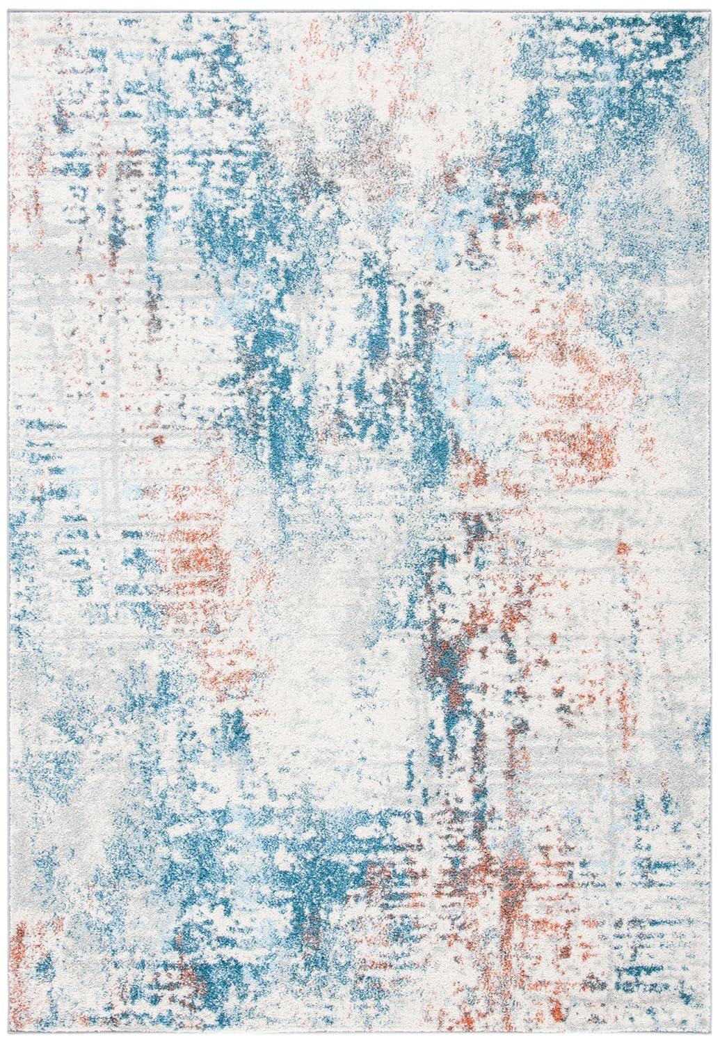 Tulum TUL232 Power Loomed Area Rug - Ivory/Dark Blue - 6'x9' - Safavieh.