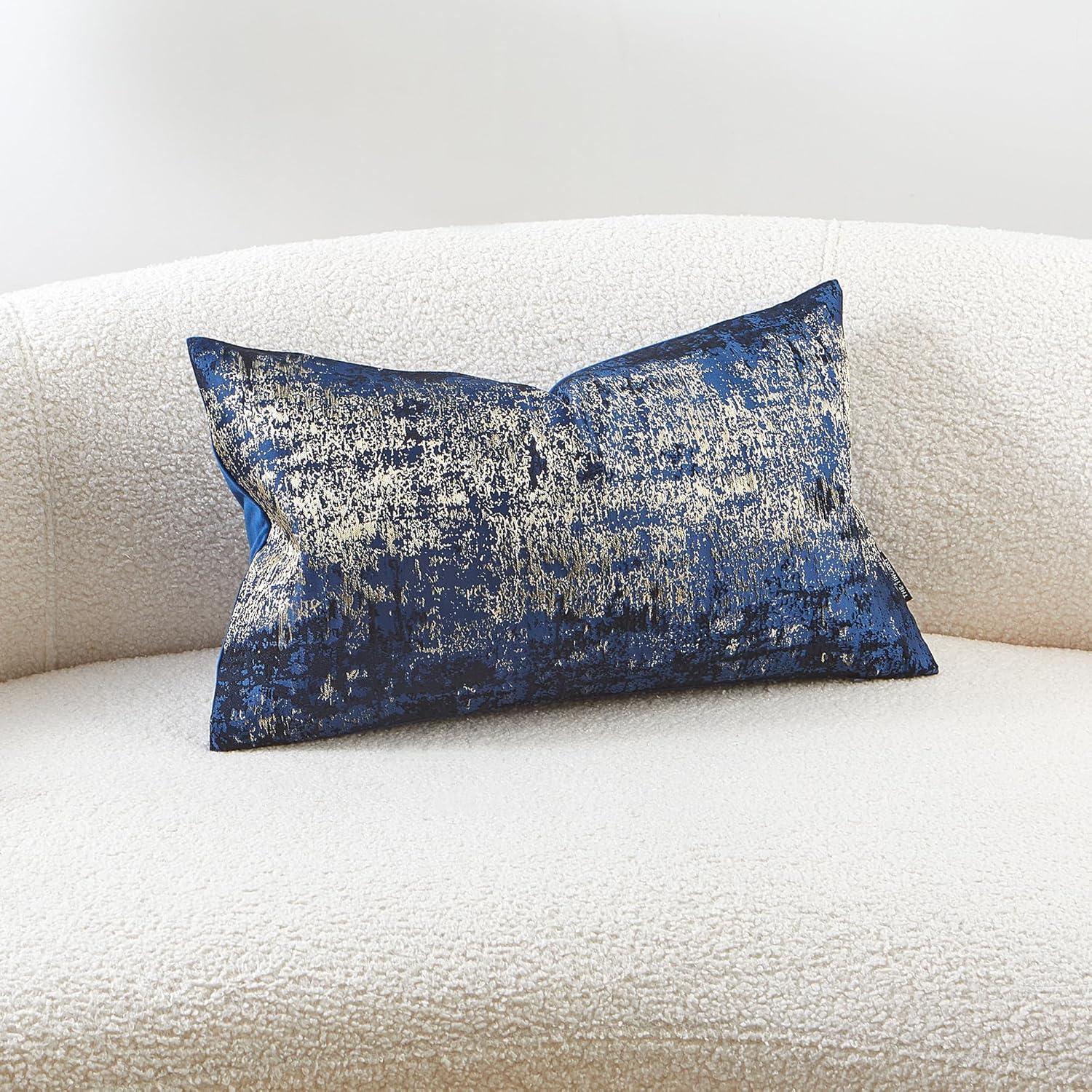 THE-TINOART Glam Jacquard & Velvet Throw Square Accent Pillow Cover 20"x20" 1Piece