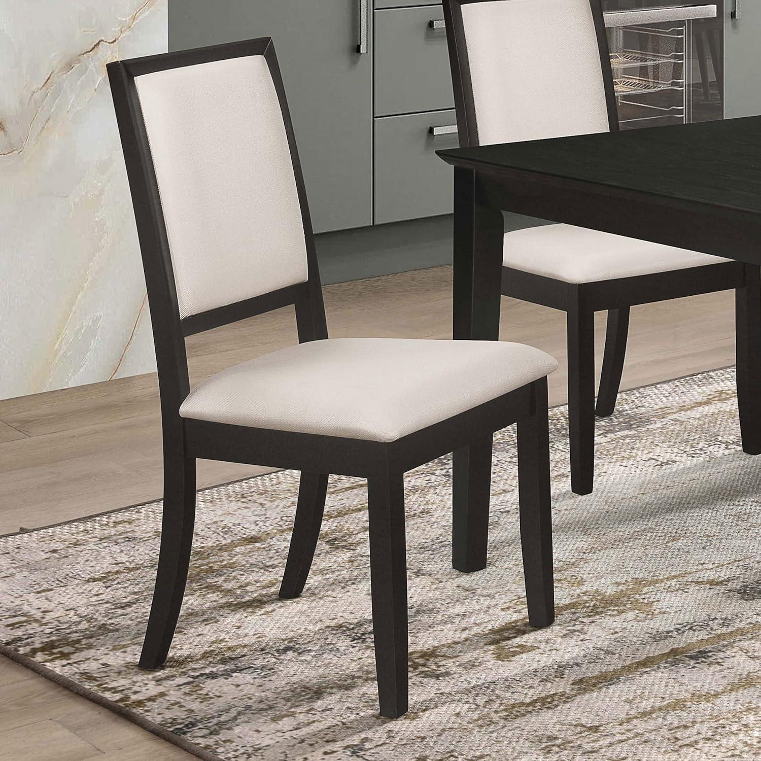 Coaster Louise Upholstered Fabric Dining Chairs in Cream