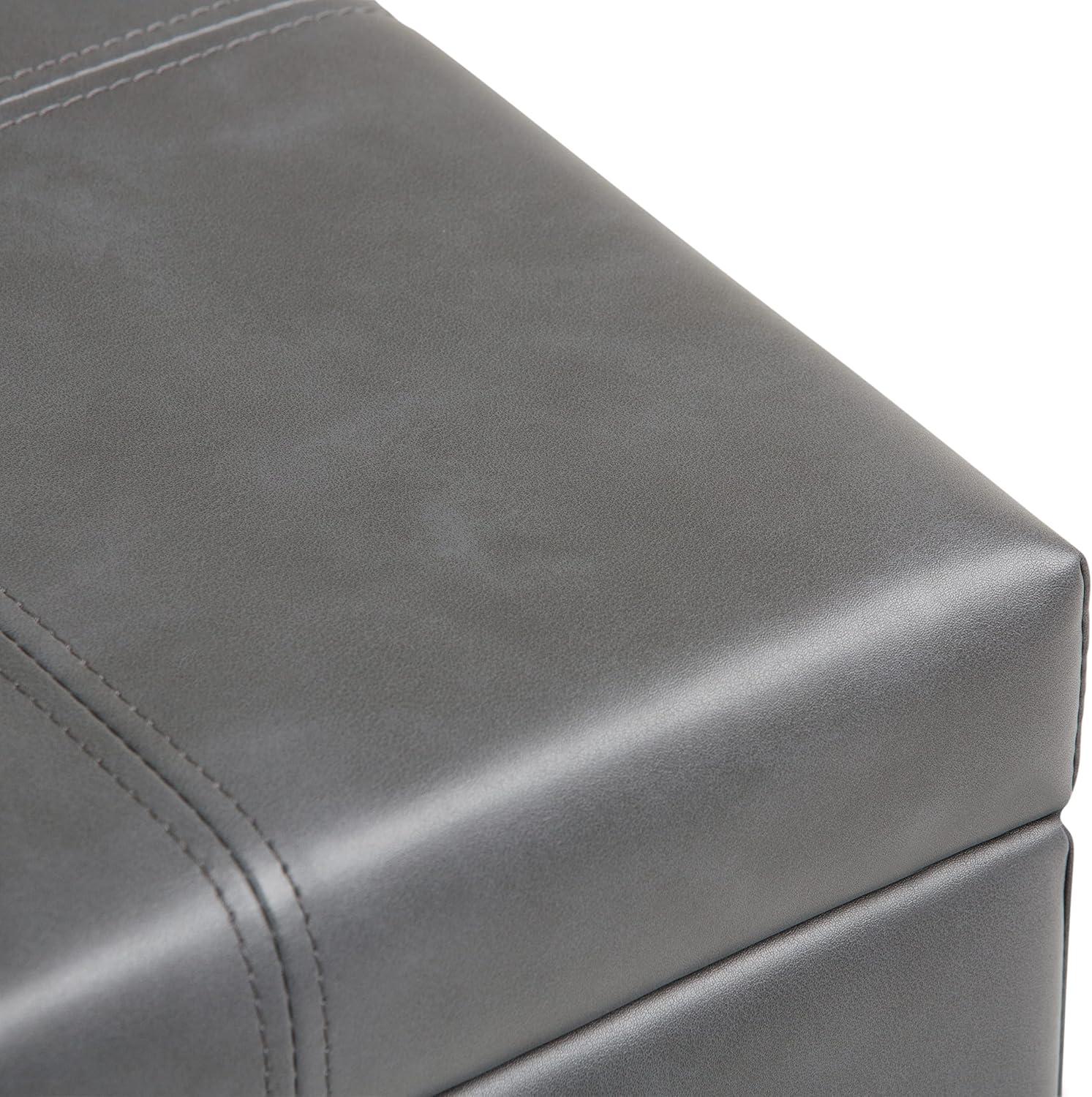 Dover Faux Leather Ottoman