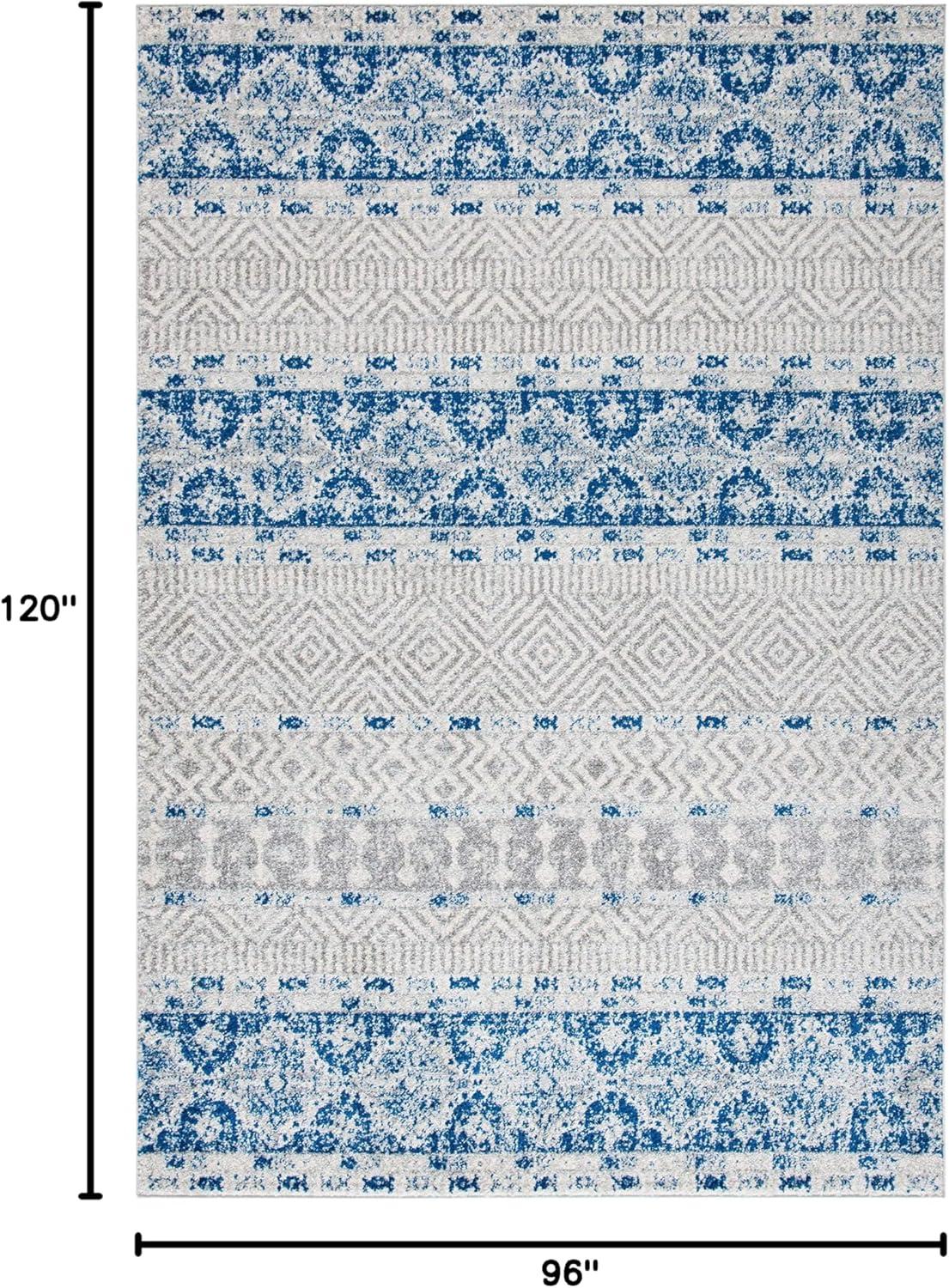 Madison MAD797 Power Loomed Area Rug - Silver/Navy - 8'x10' - Safavieh.