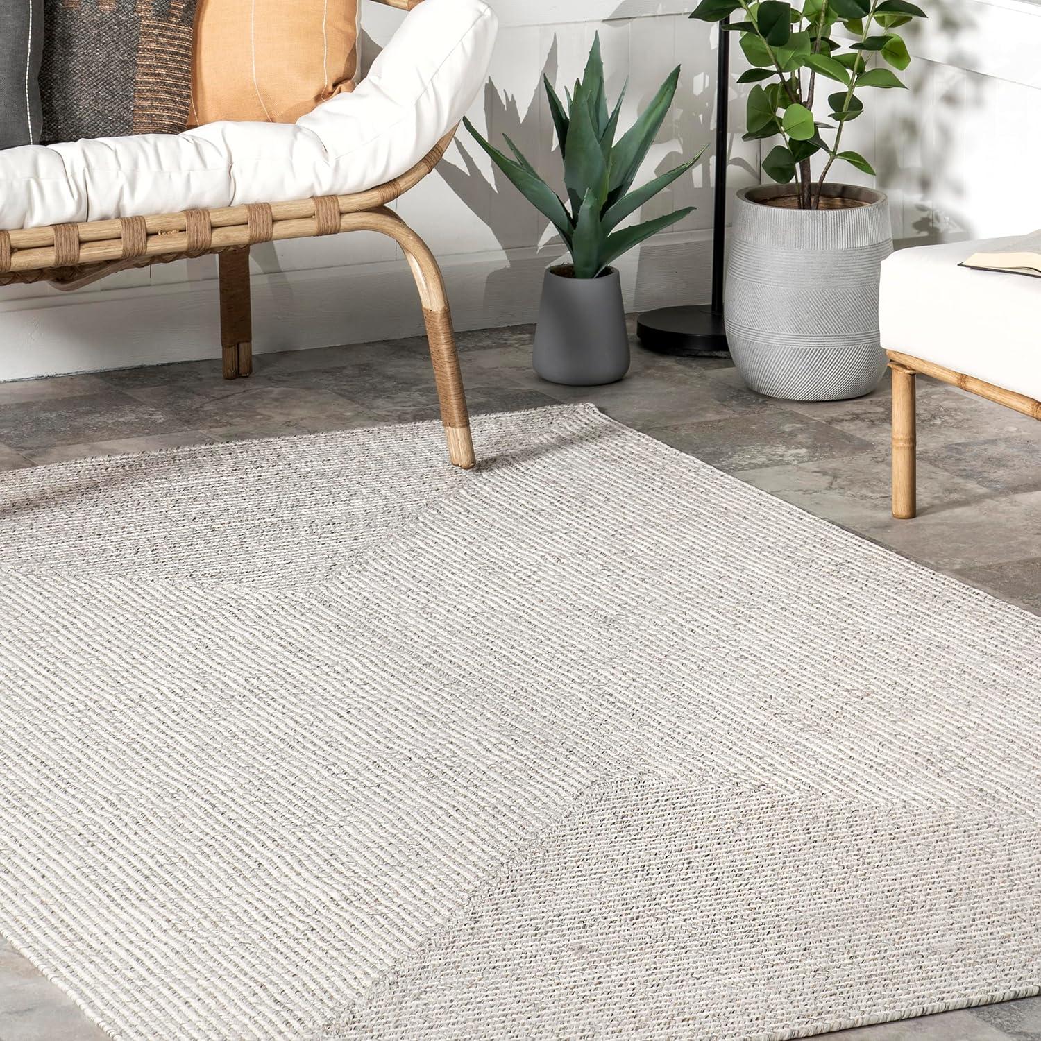 Ivory Elegance 3x5 Hand-Braided Synthetic Area Rug